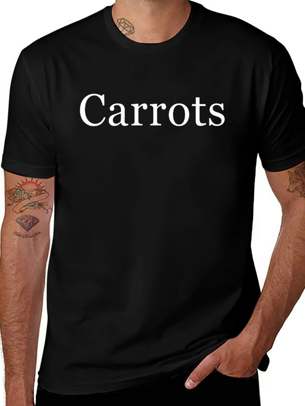 Carrots Graphic T-Shirt - Black Cotton Novelty Tee