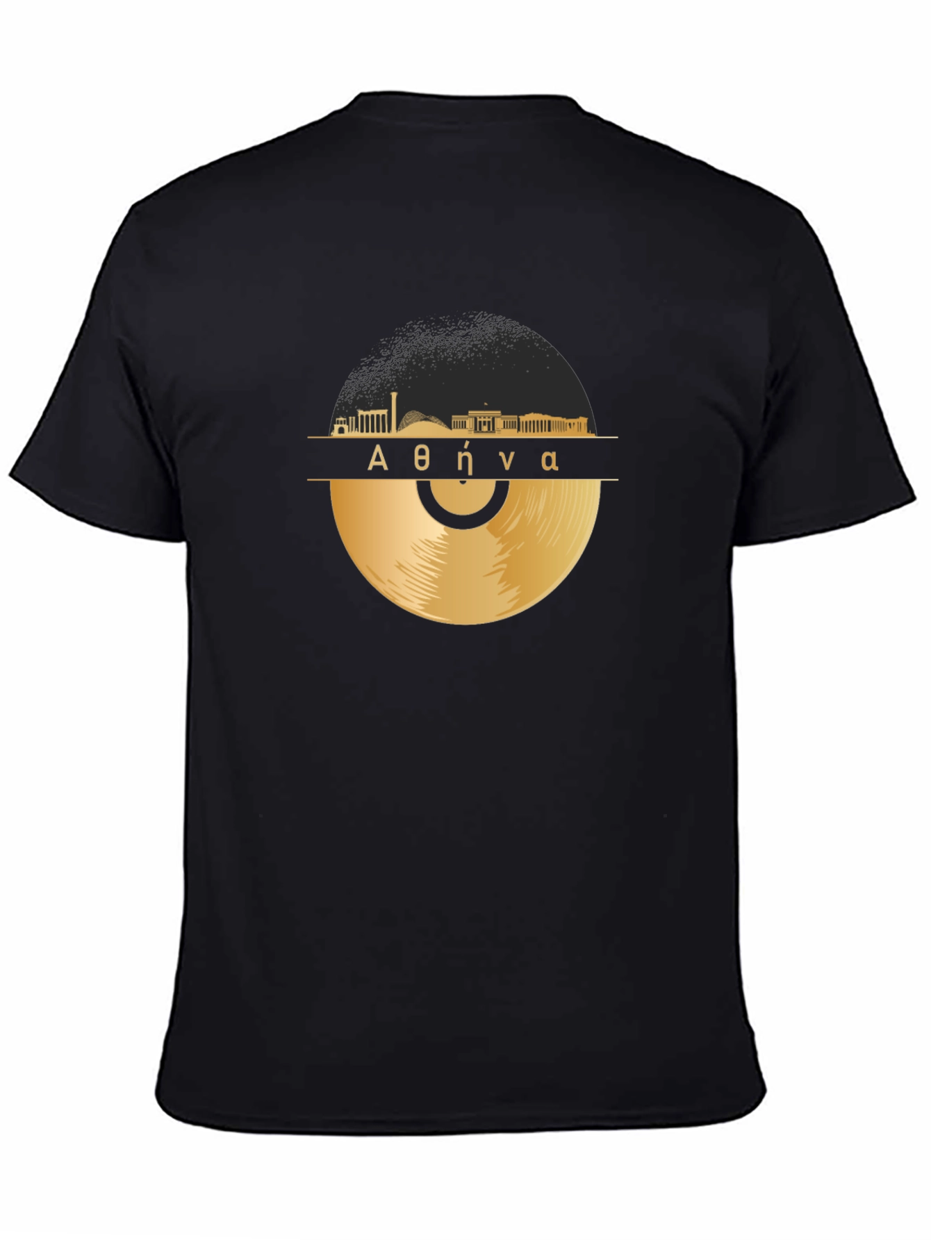Athens Vinyl Record T-Shirt - Greek Skyline Tee
