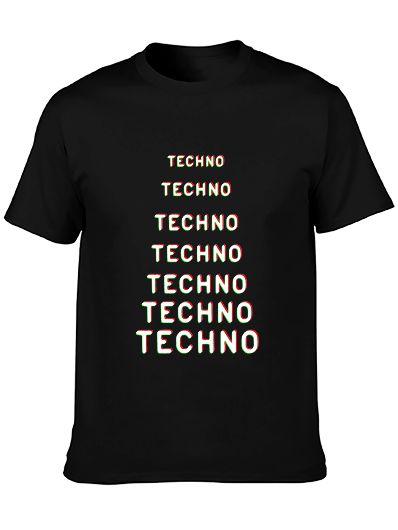 Techno Graphic Tee - Black Cotton T-Shirt
