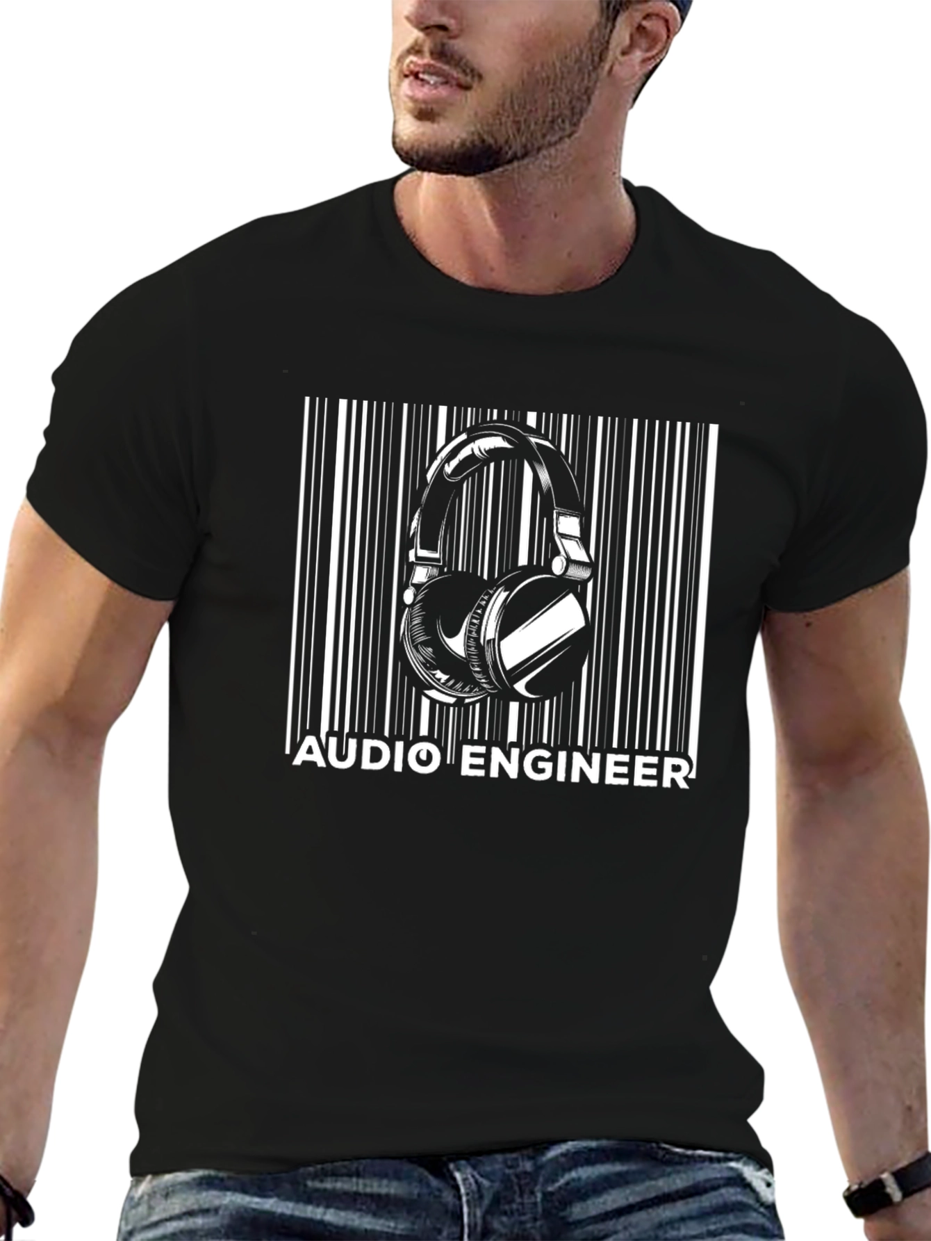 Audio Engineer Barcode T-Shirt - Music Producer Gift