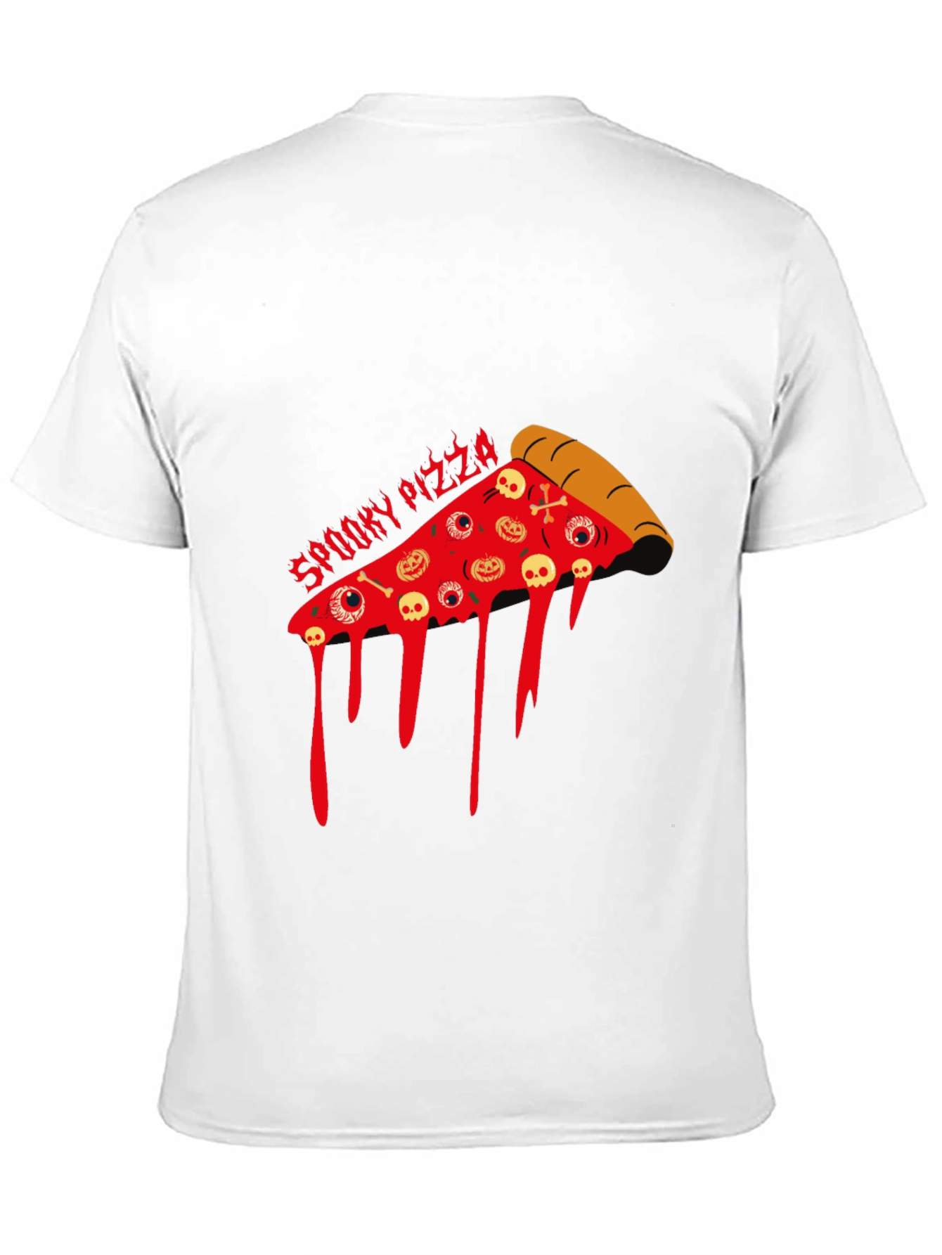 Spooky Pizza Halloween Graphic T-Shirt