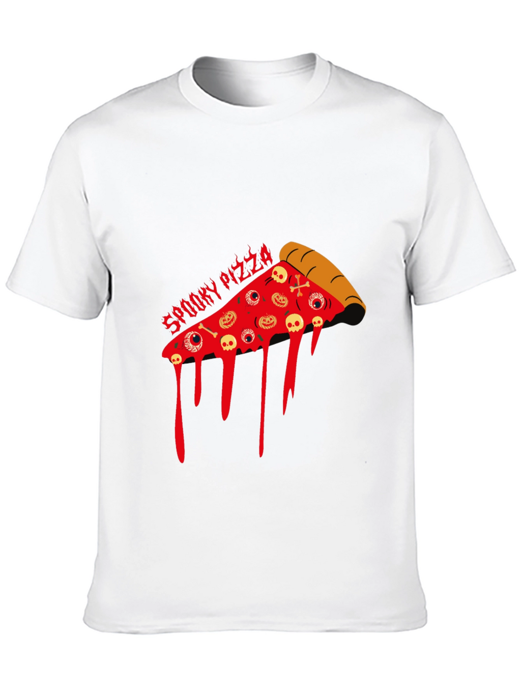 Spooky Pizza Halloween Graphic T-Shirt