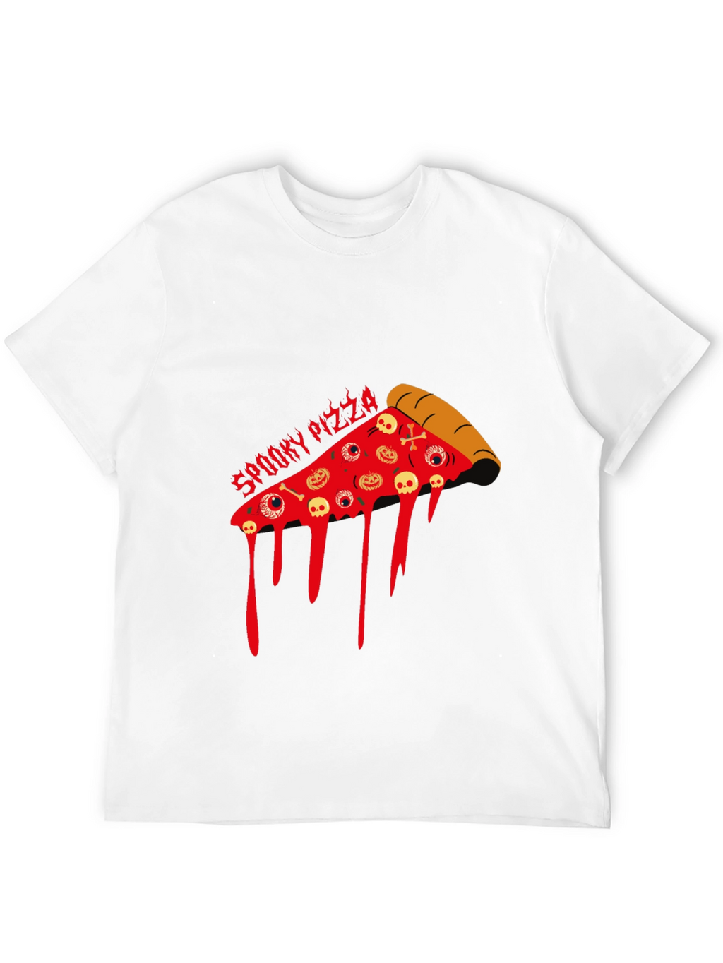 Spooky Pizza Halloween Graphic T-Shirt