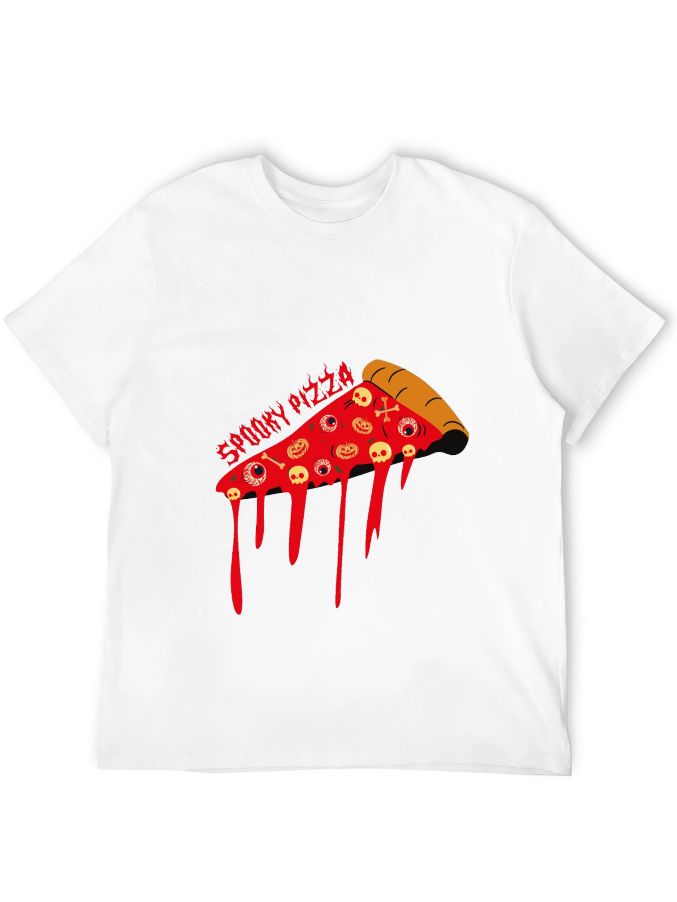 Spooky Pizza Halloween Graphic T-Shirt