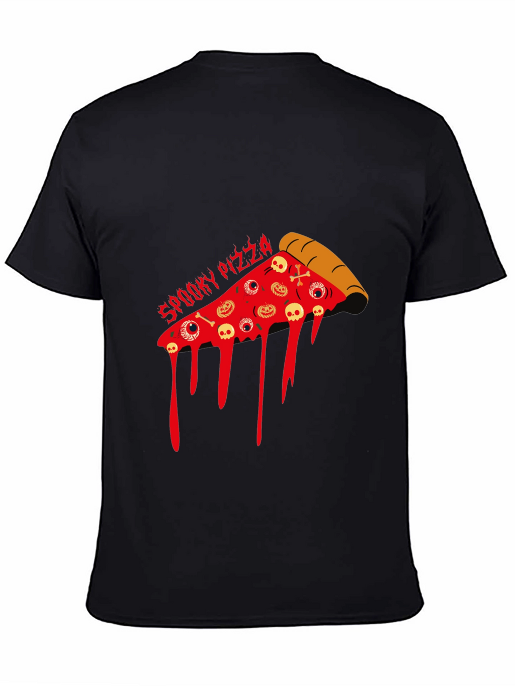 Spooky Pizza Halloween Graphic T-Shirt