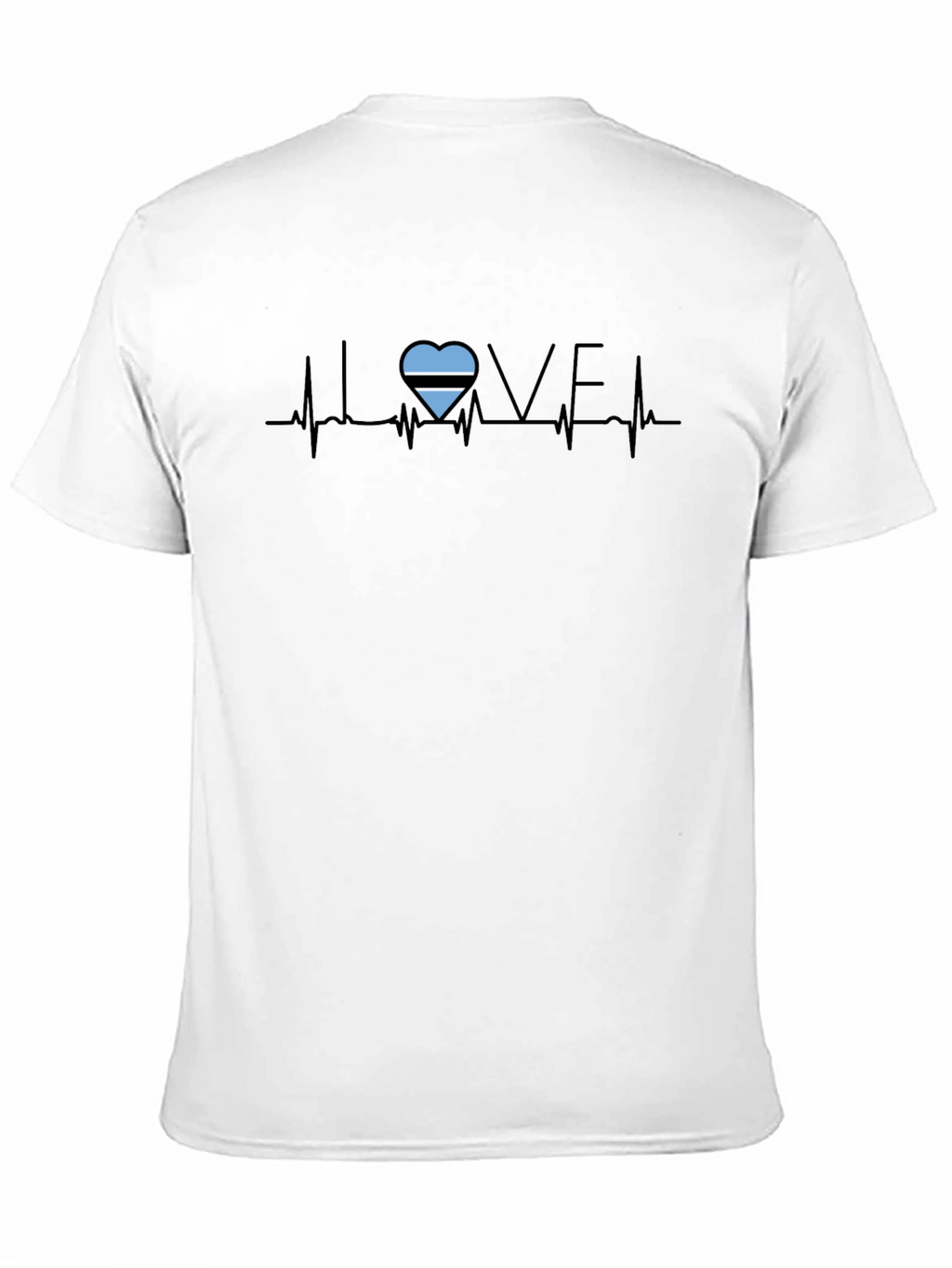 Botswana Flag Heartbeat T-Shirt - Love Botswana Tee