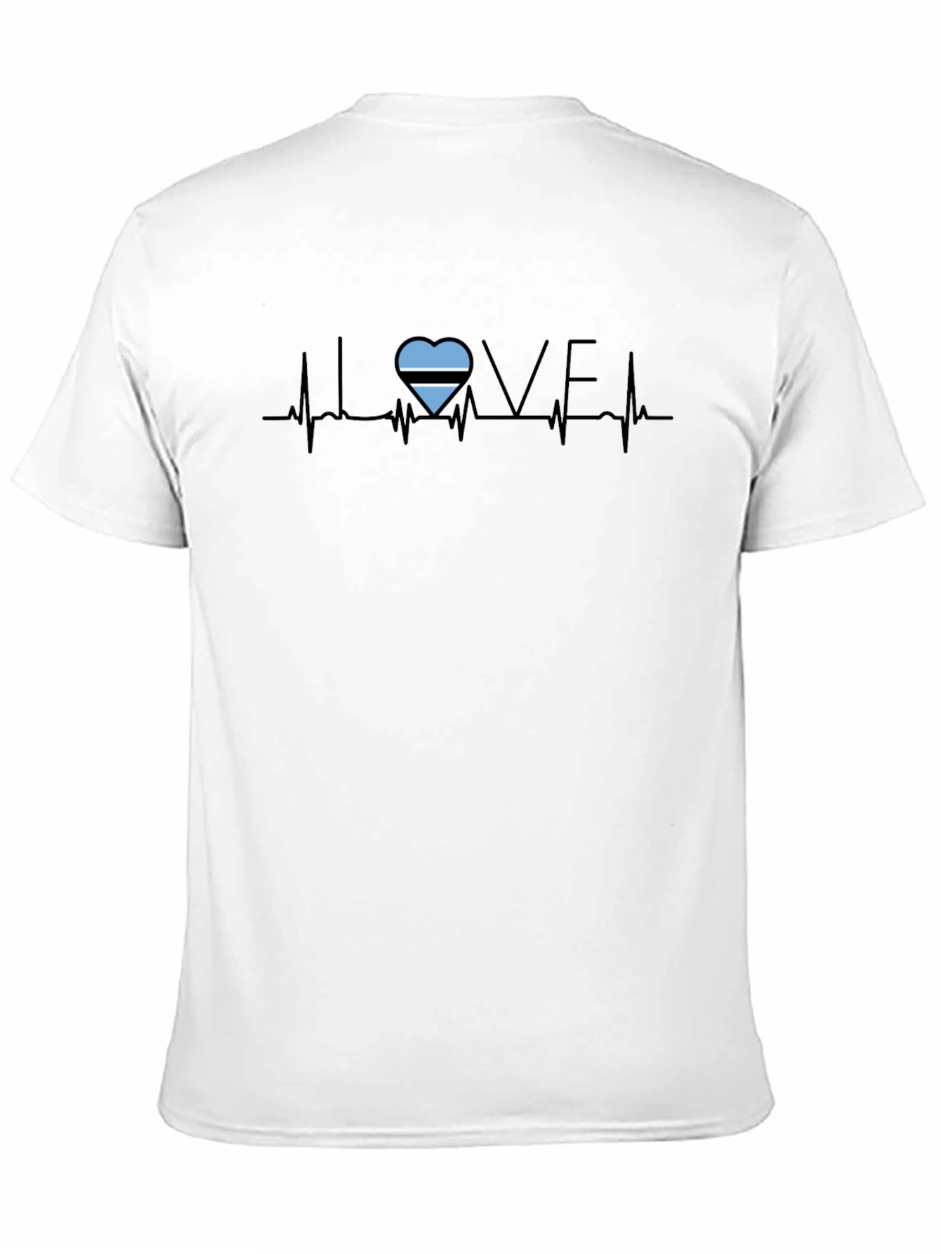 Botswana Flag Heartbeat T-Shirt - Love Botswana Tee