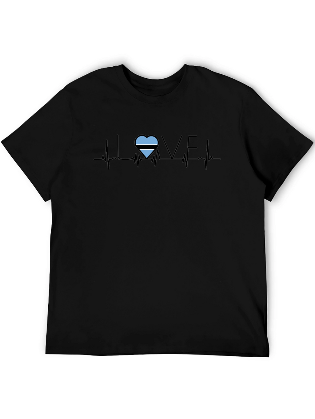 Botswana Flag Heartbeat T-Shirt - Love Botswana Tee