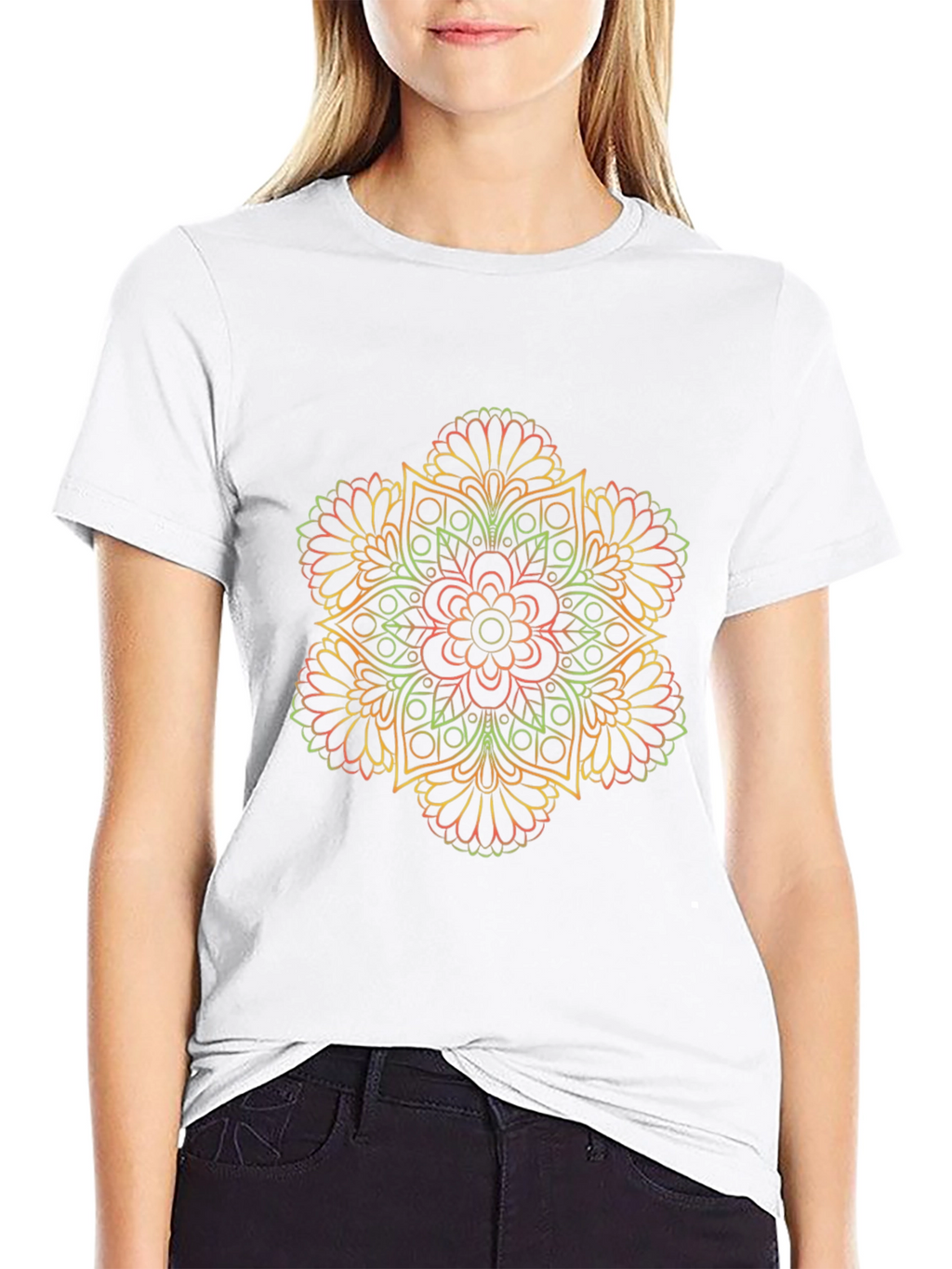 Mandala Graphic Print Black T-Shirt