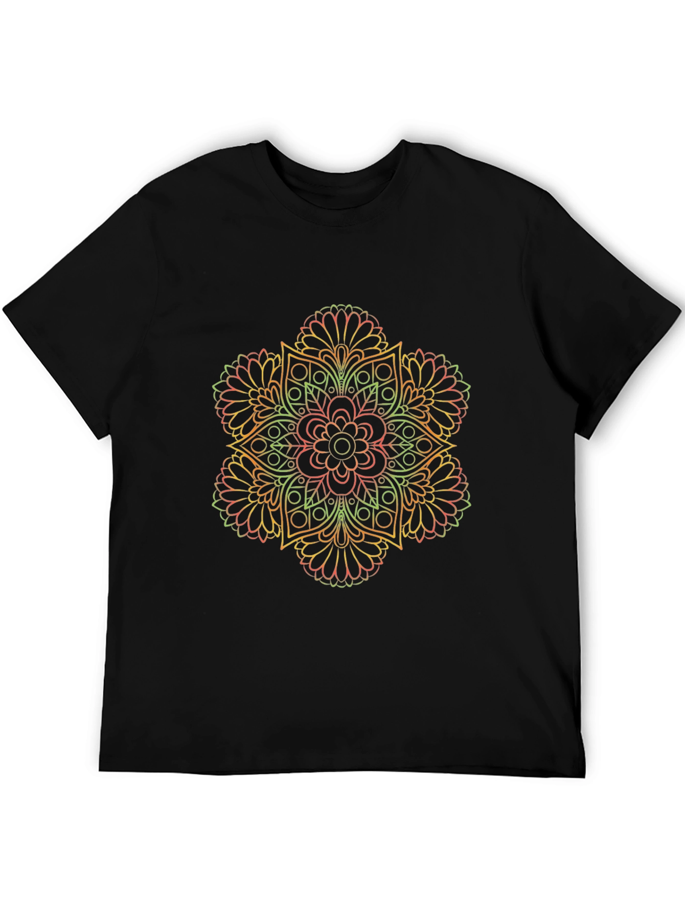 Mandala Graphic Print Black T-Shirt