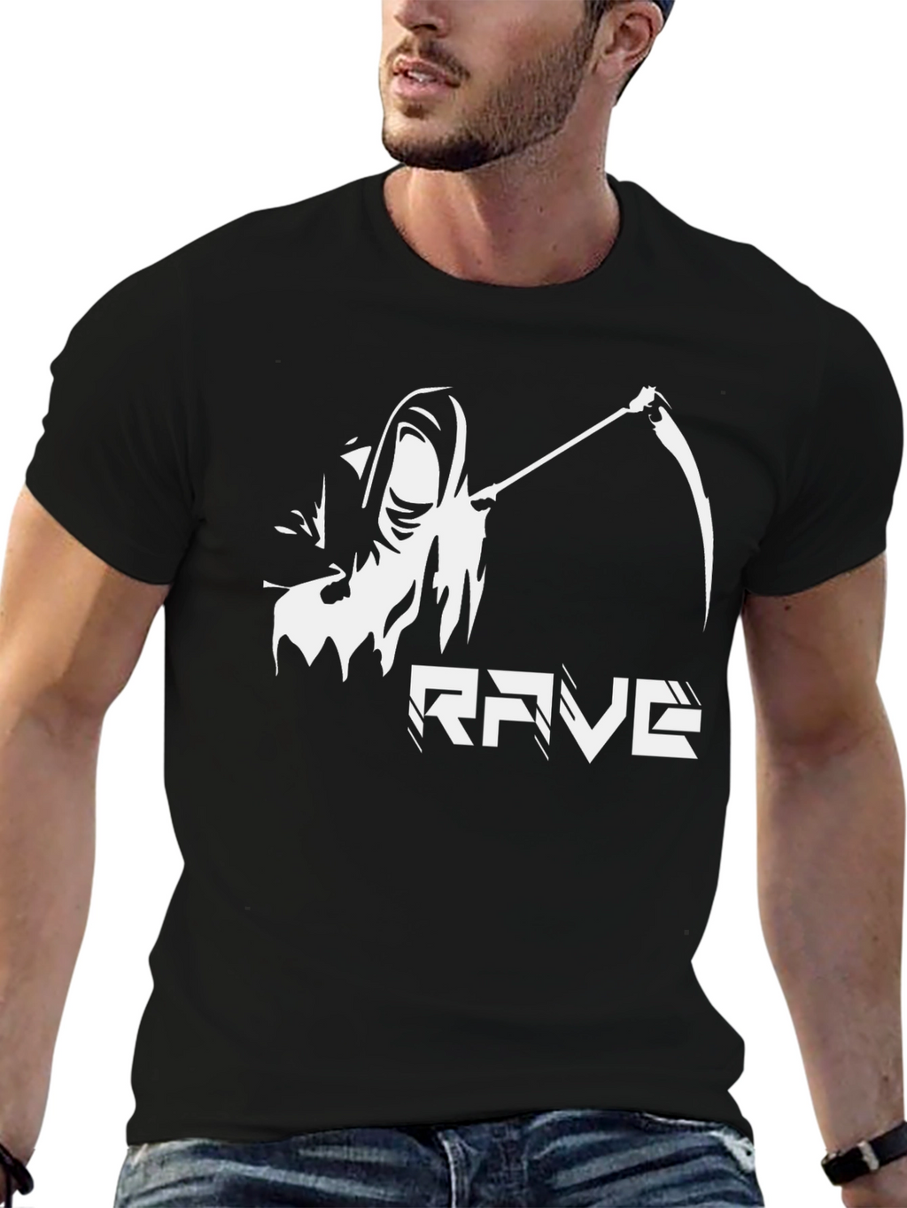 Rave Reaper Graphic T-Shirt - Black