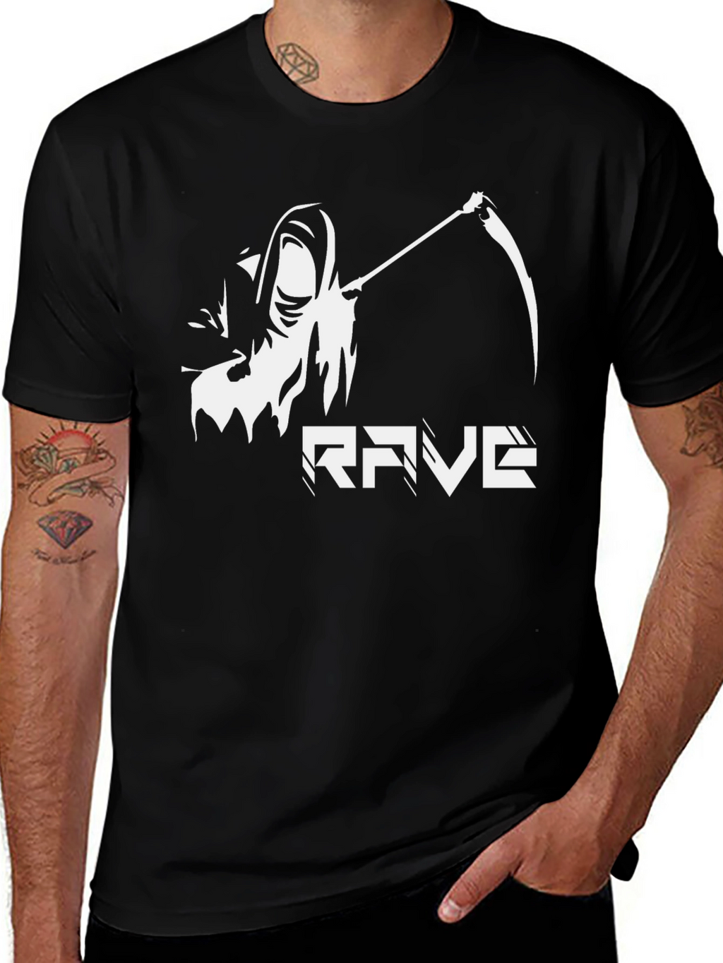 Rave Reaper Graphic T-Shirt - Black