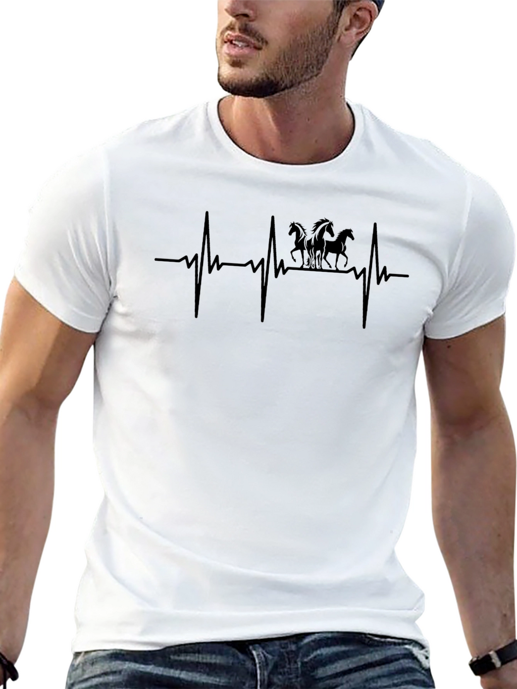 Horse Heartbeat T-Shirt - Equestrian Lover Tee