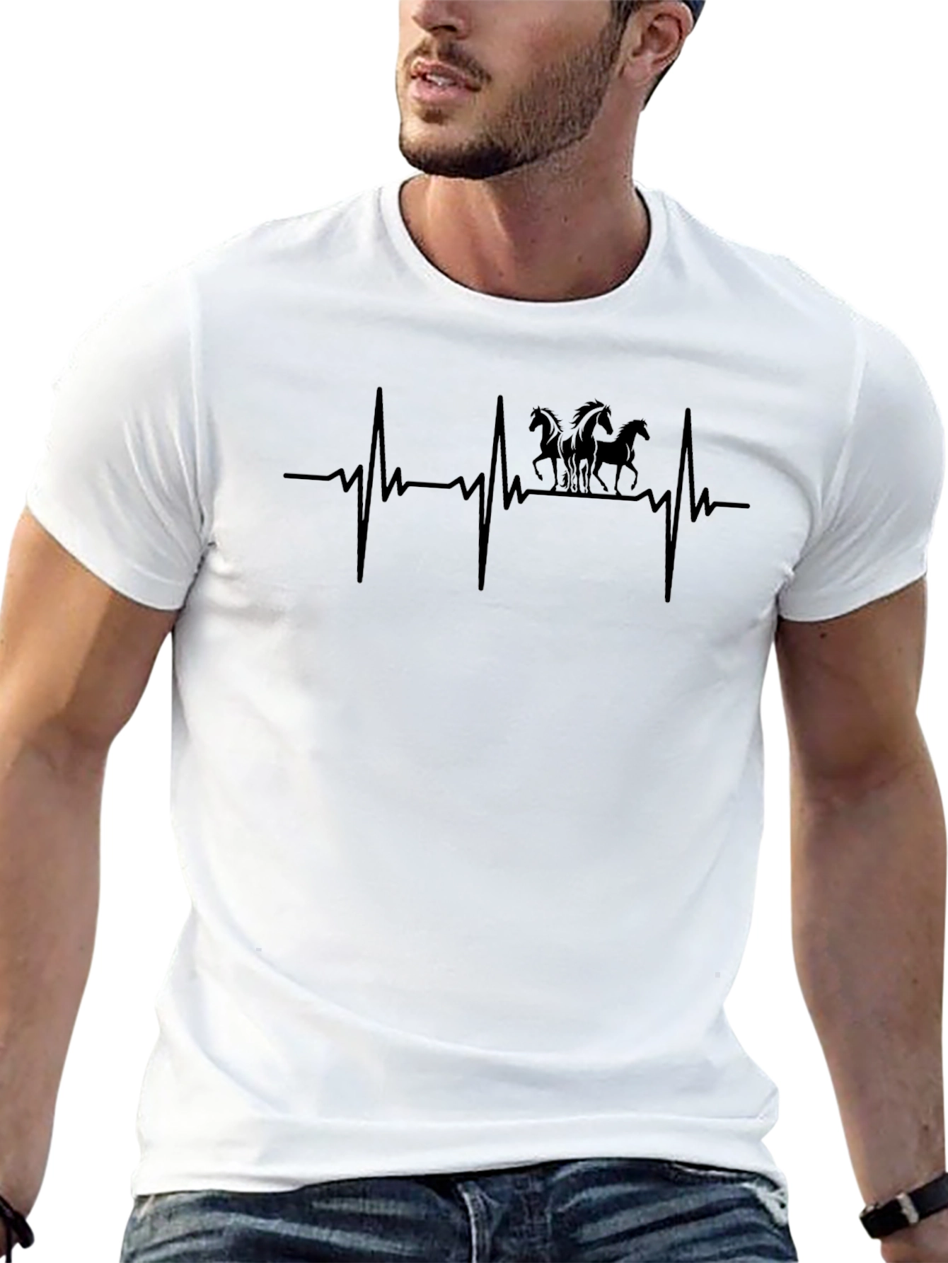 Horse Heartbeat T-Shirt - Equestrian Lover Tee