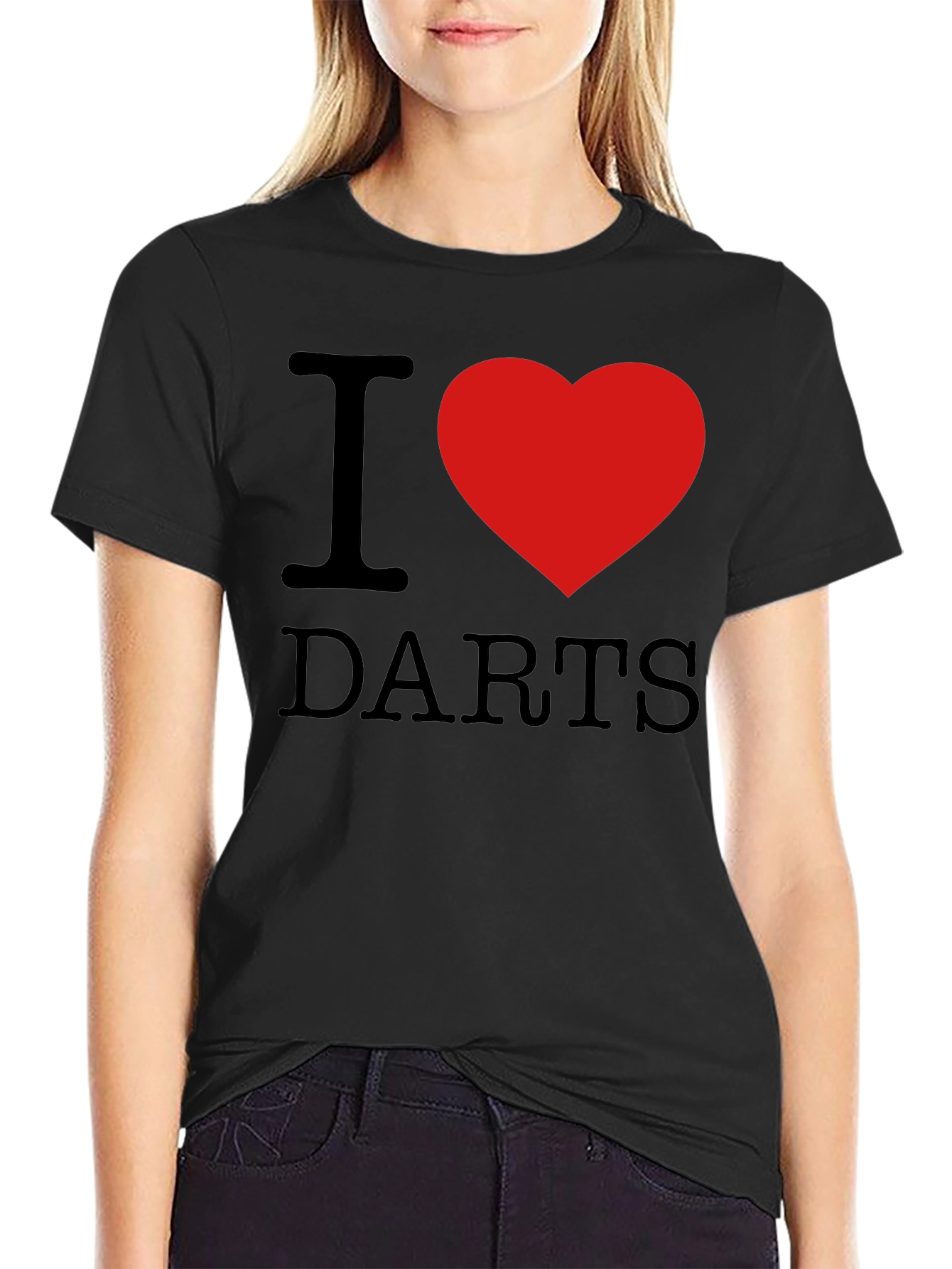 I Heart Darts Graphic Tee - Black Casual Shirt