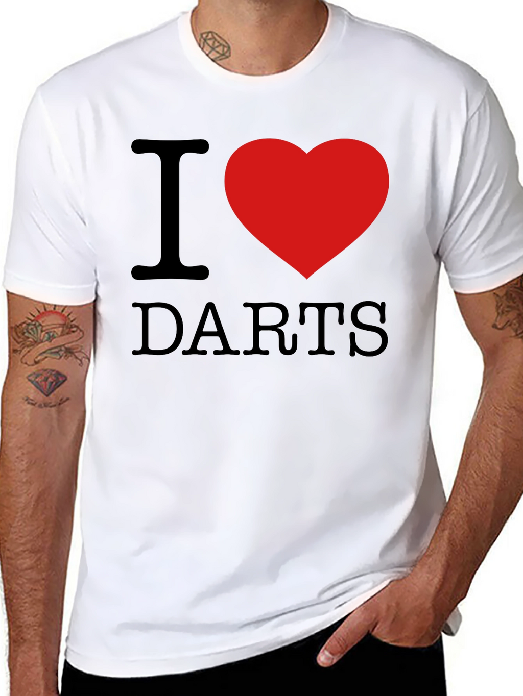 I Heart Darts Graphic Tee - Black Casual Shirt