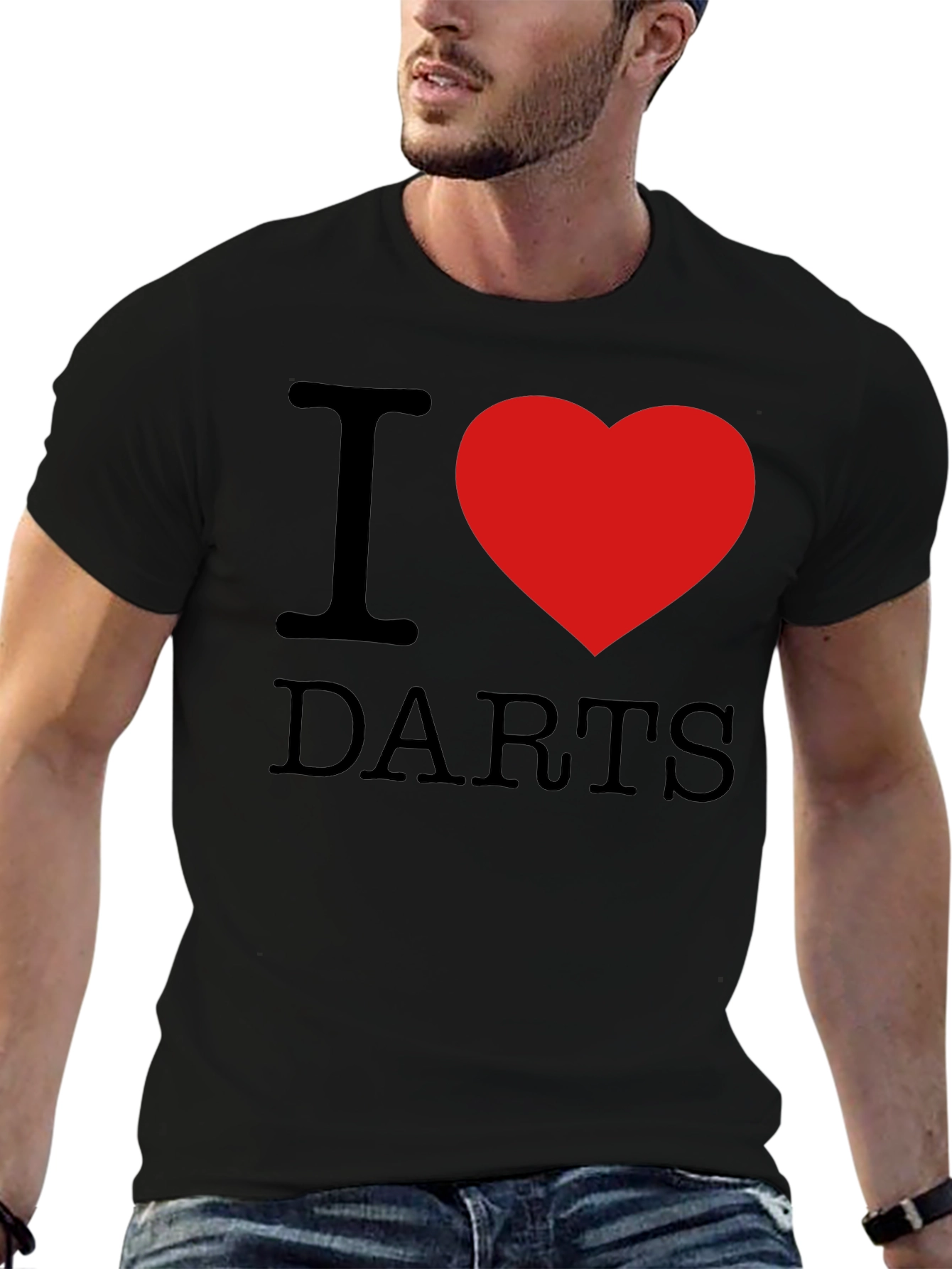 I Heart Darts Graphic Tee - Black Casual Shirt