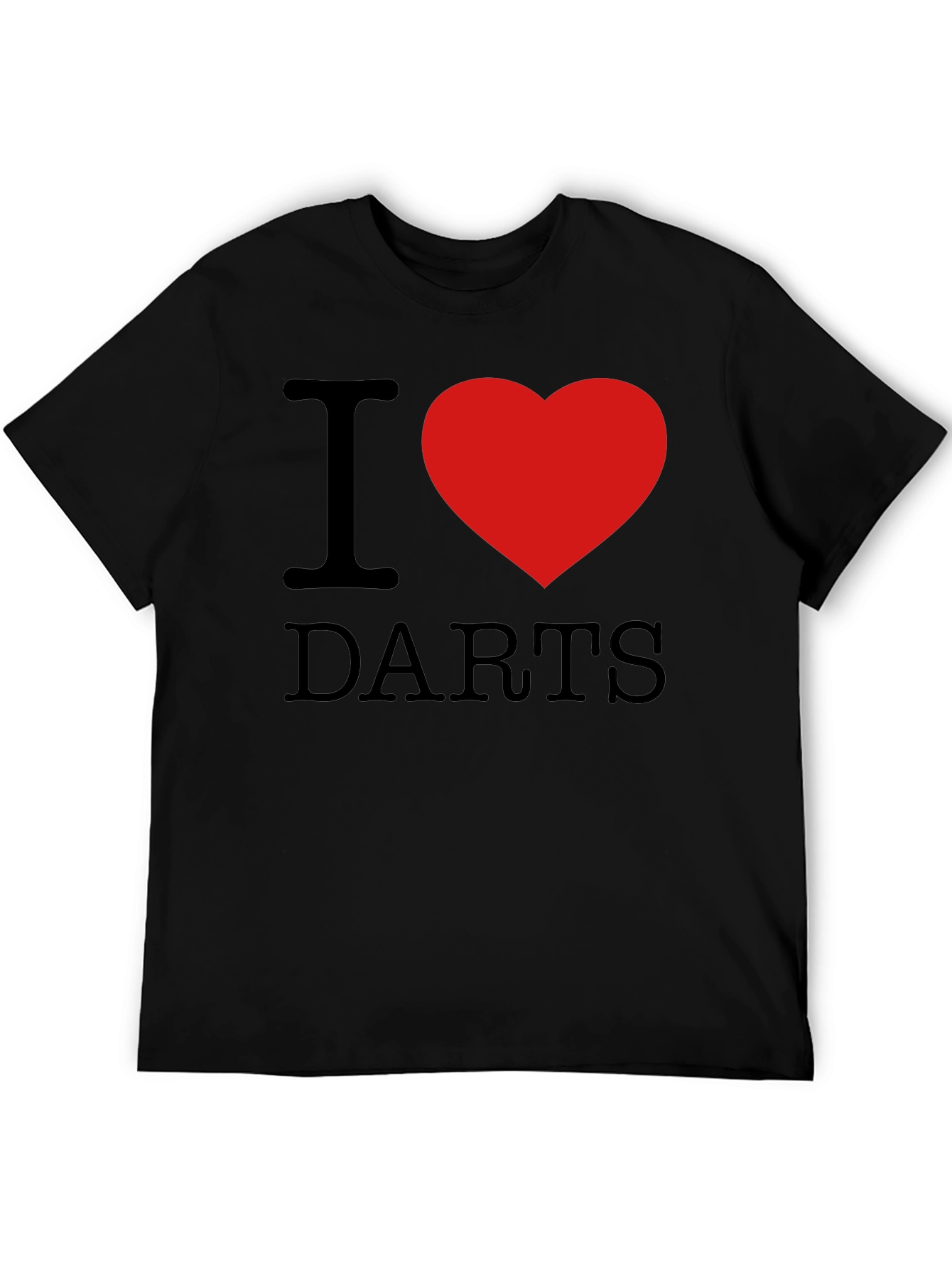 I Heart Darts Graphic Tee - Black Casual Shirt