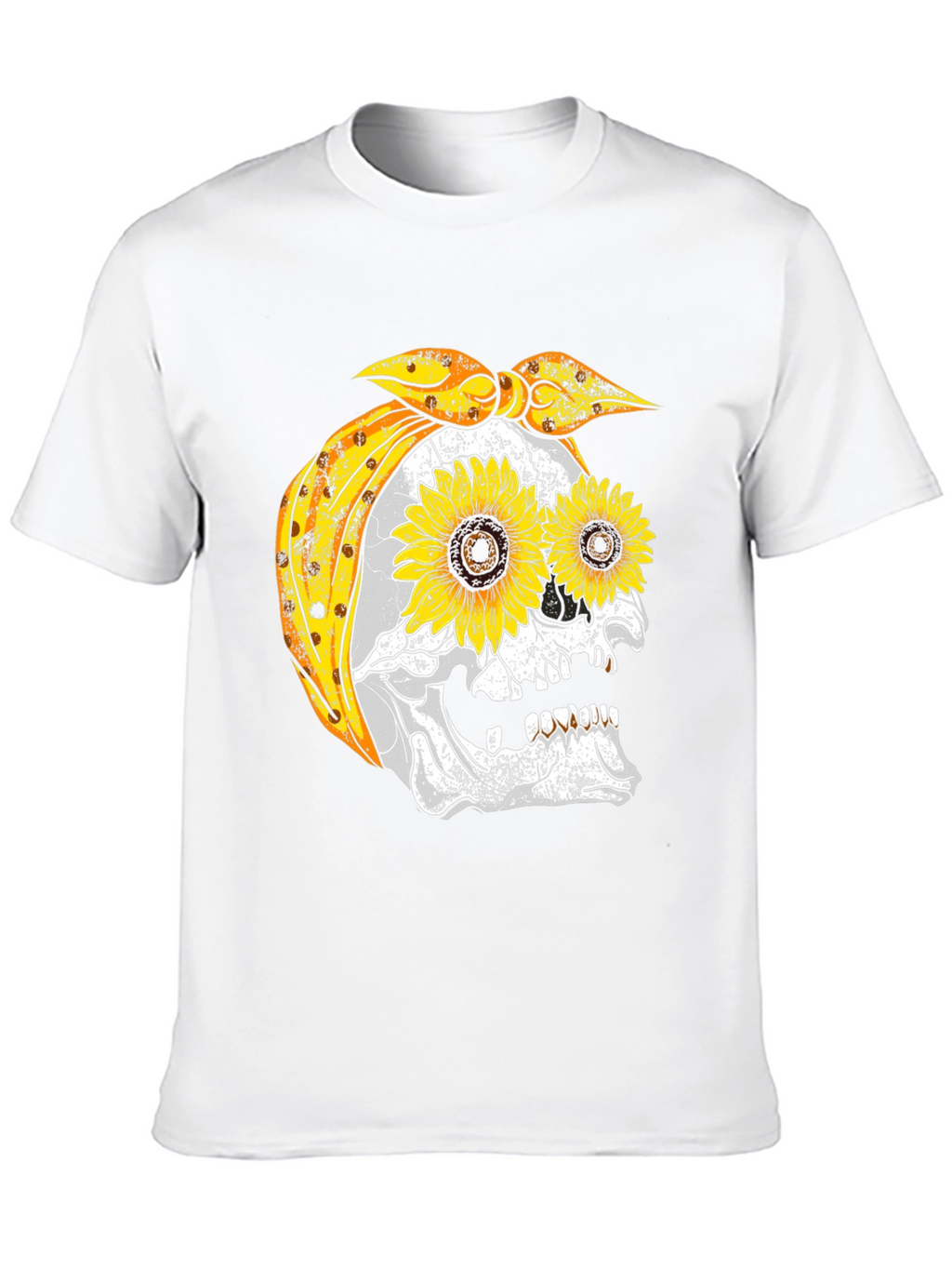 Sunflower Skull Bandana Graphic Tee