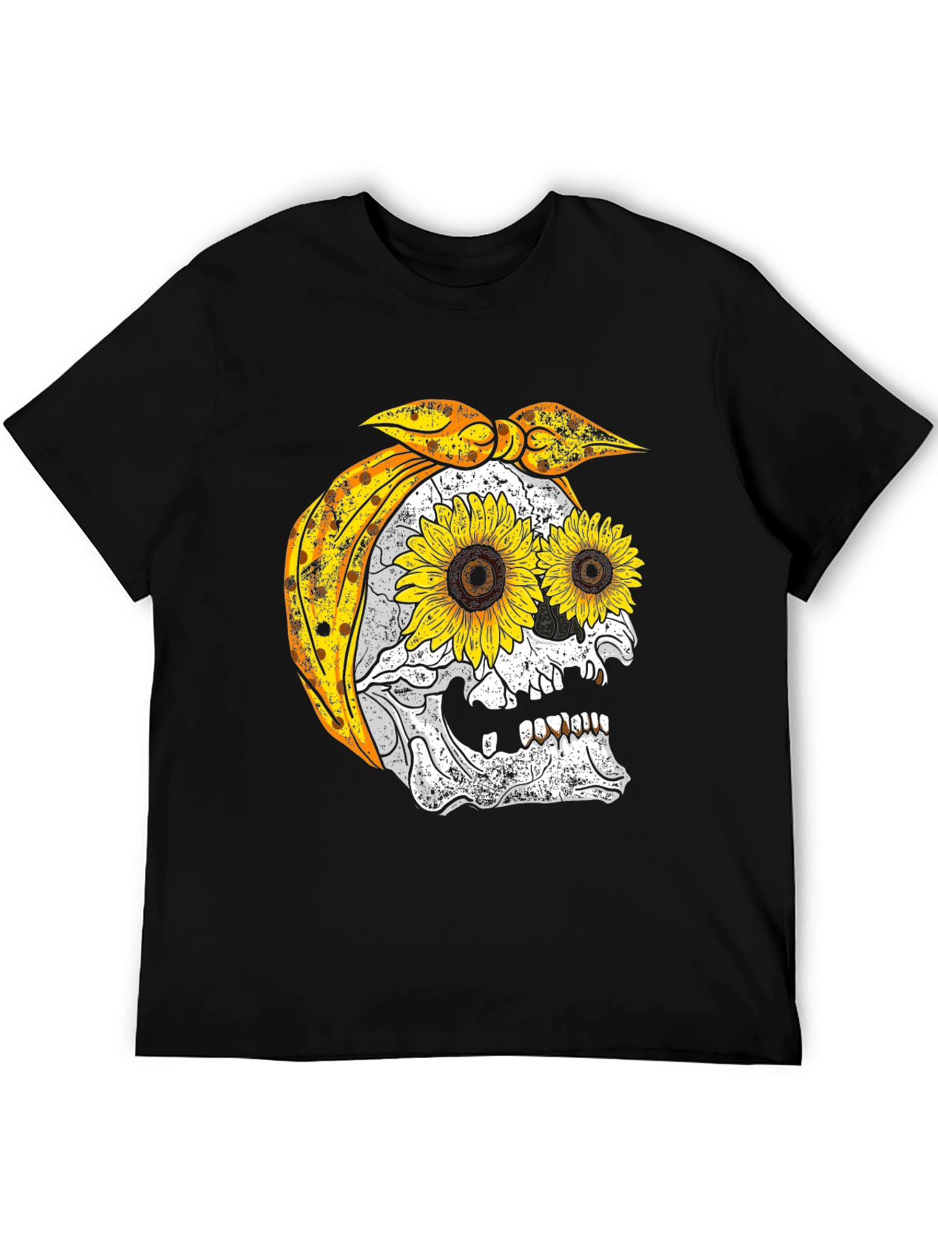Sunflower Skull Bandana Graphic Tee