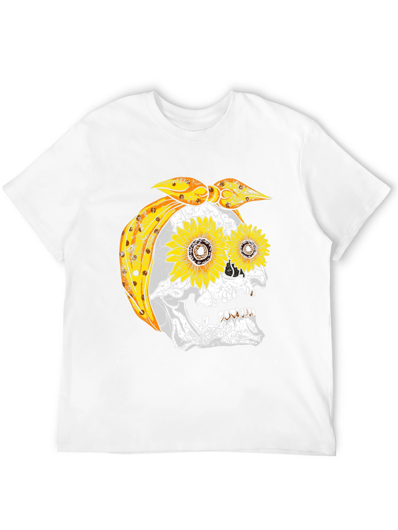 Sunflower Skull Bandana Graphic Tee