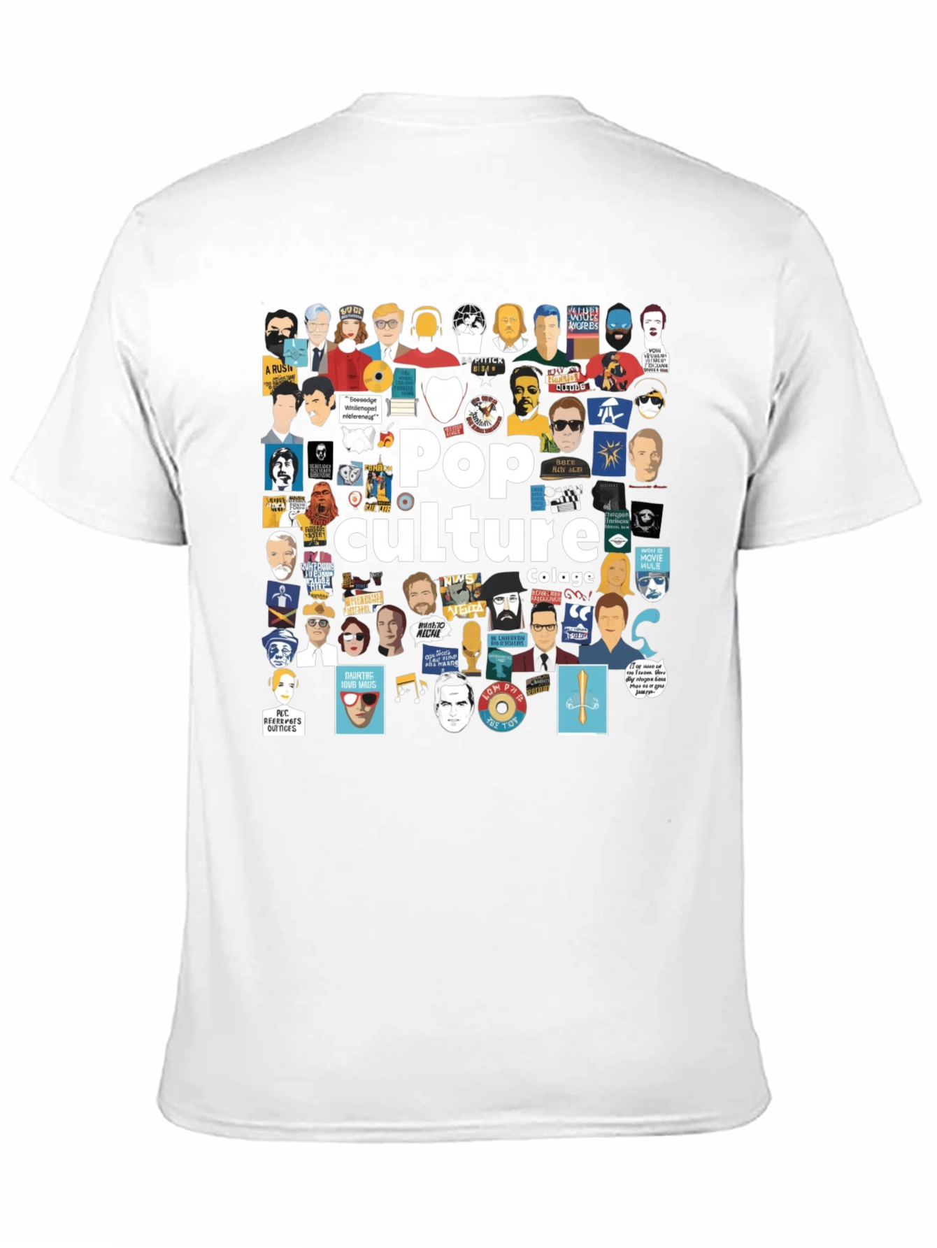 Pop Culture Collage Black T-Shirt