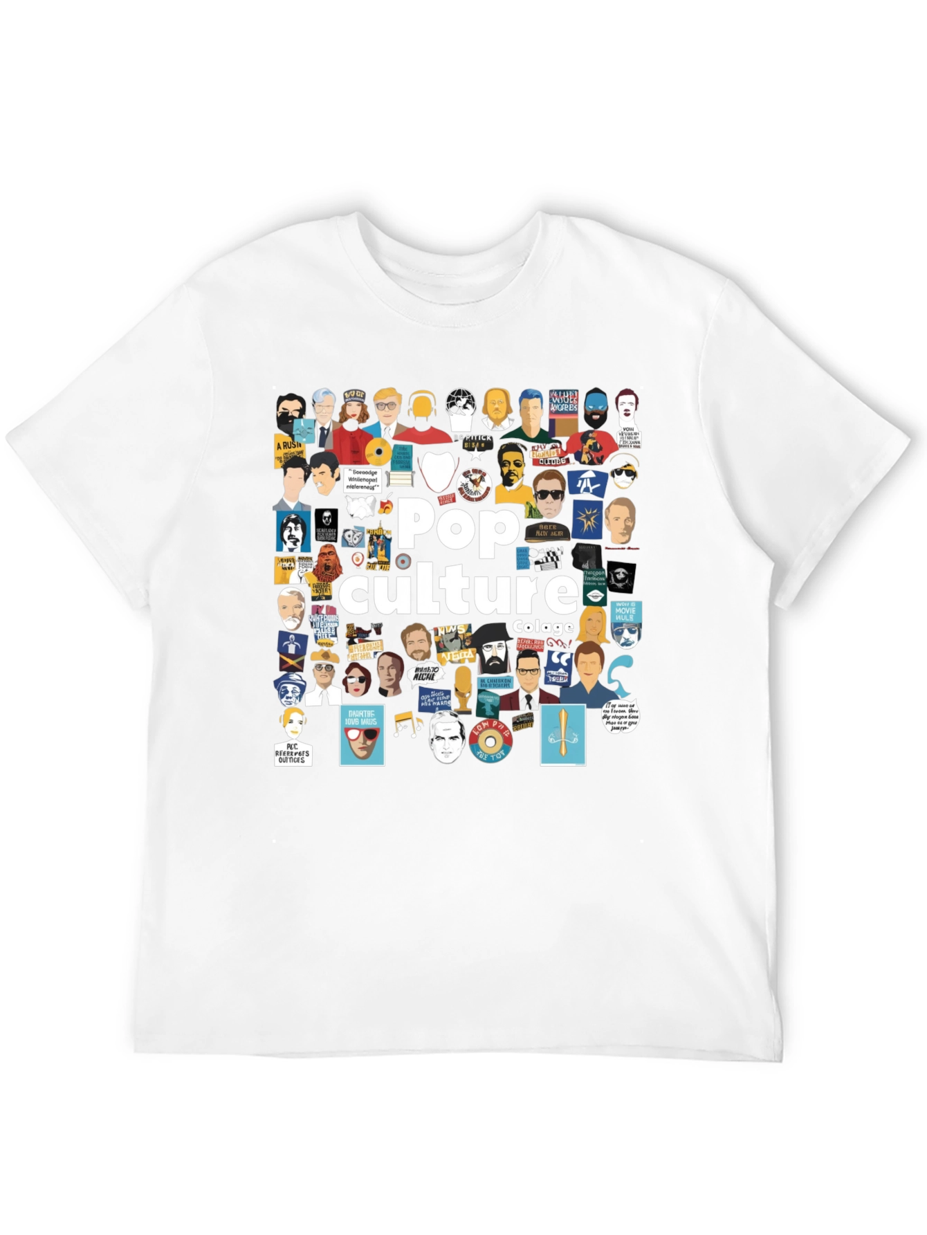 Pop Culture Collage Black T-Shirt