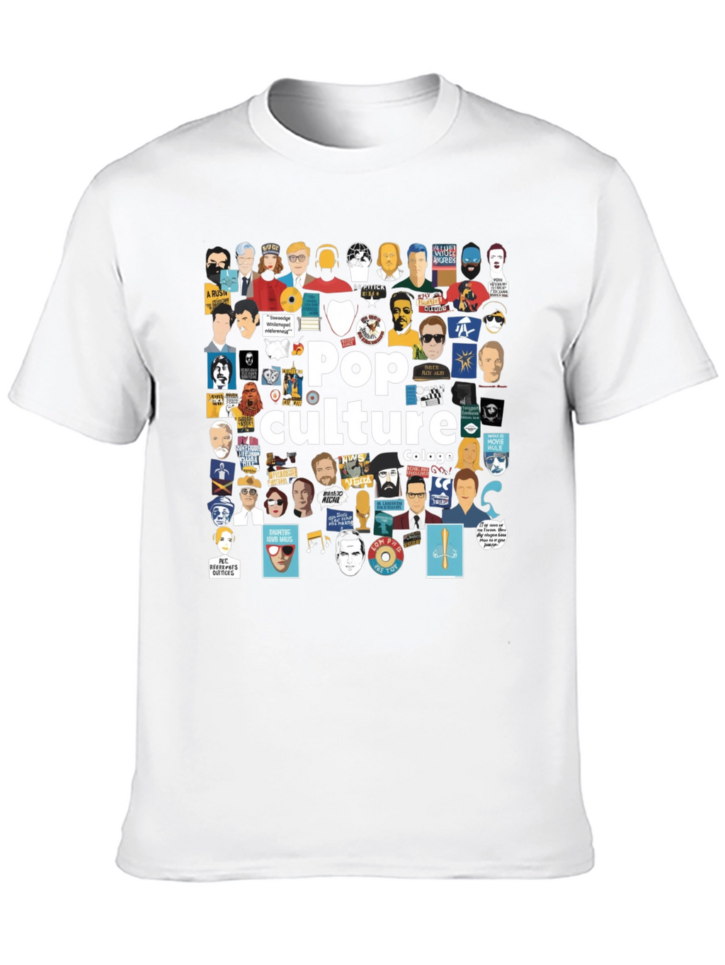 Pop Culture Collage Black T-Shirt