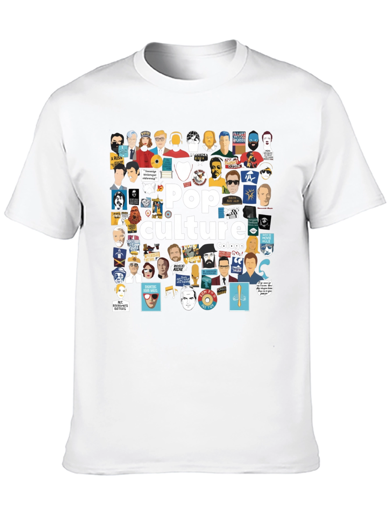 Pop Culture Collage Black T-Shirt