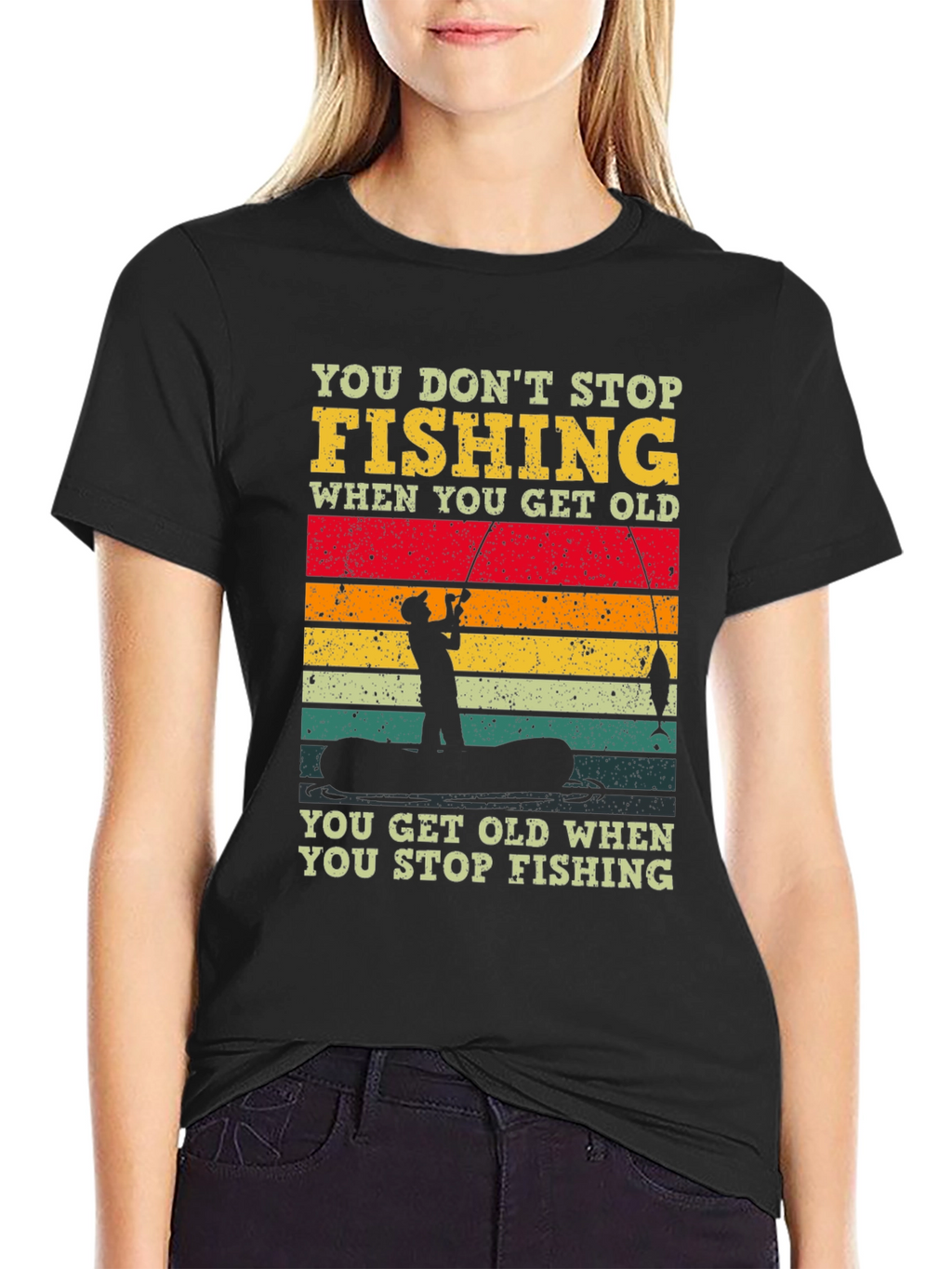 Fishing T-Shirt - You Dont Stop Fishing Graphic Tee