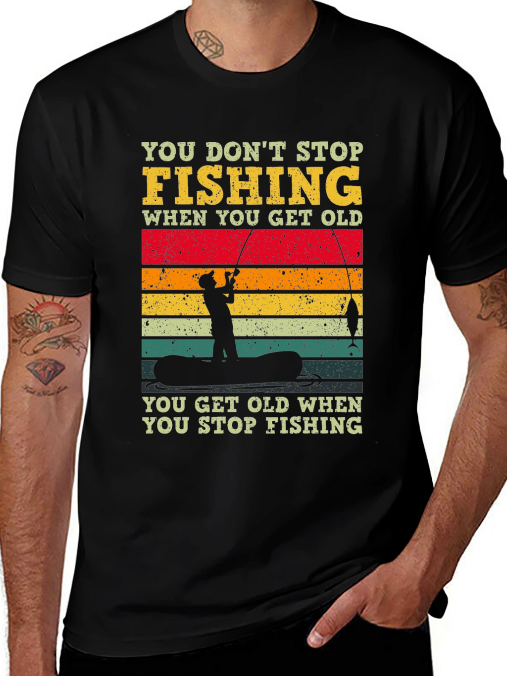 Fishing T-Shirt - You Dont Stop Fishing Graphic Tee