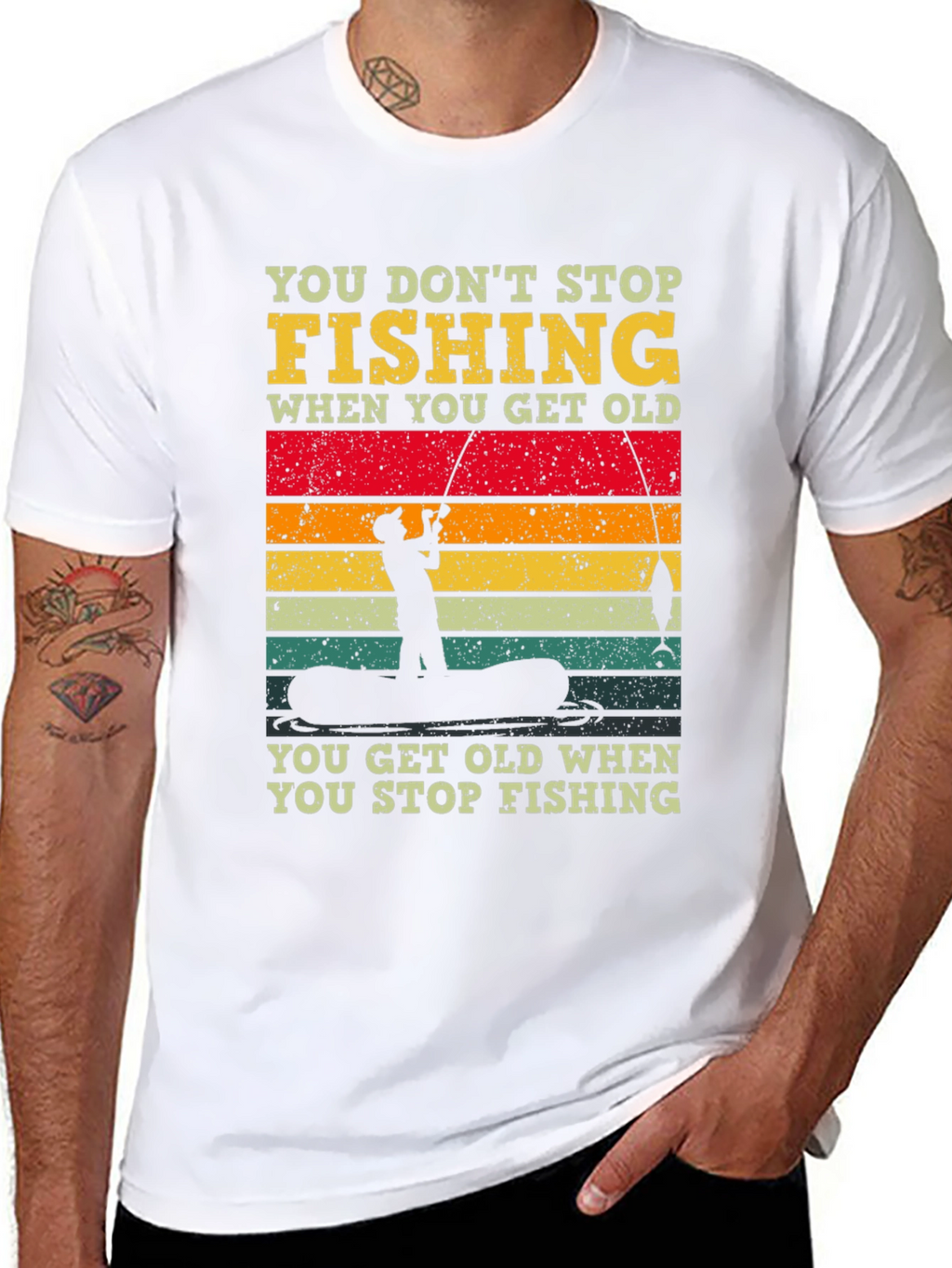 Fishing T-Shirt - You Dont Stop Fishing Graphic Tee