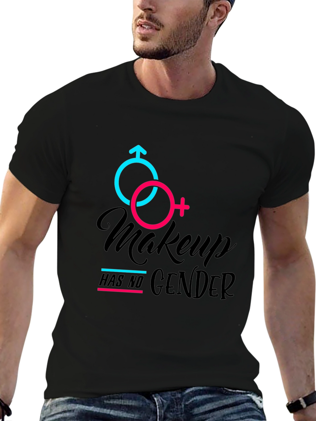 Makeup Has No Gender Black Tee