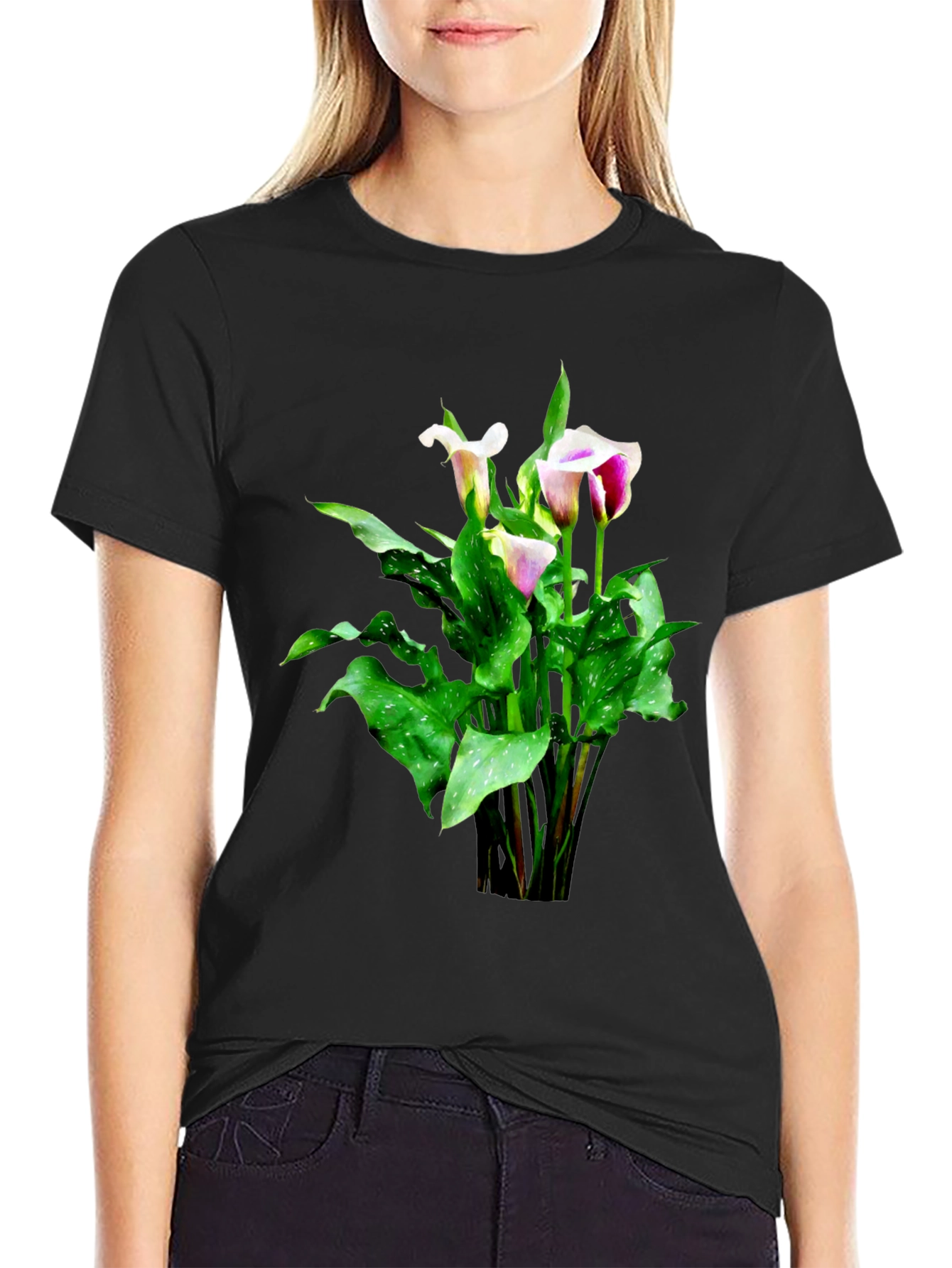 Floral Graphic Tee - Calla Lily Design