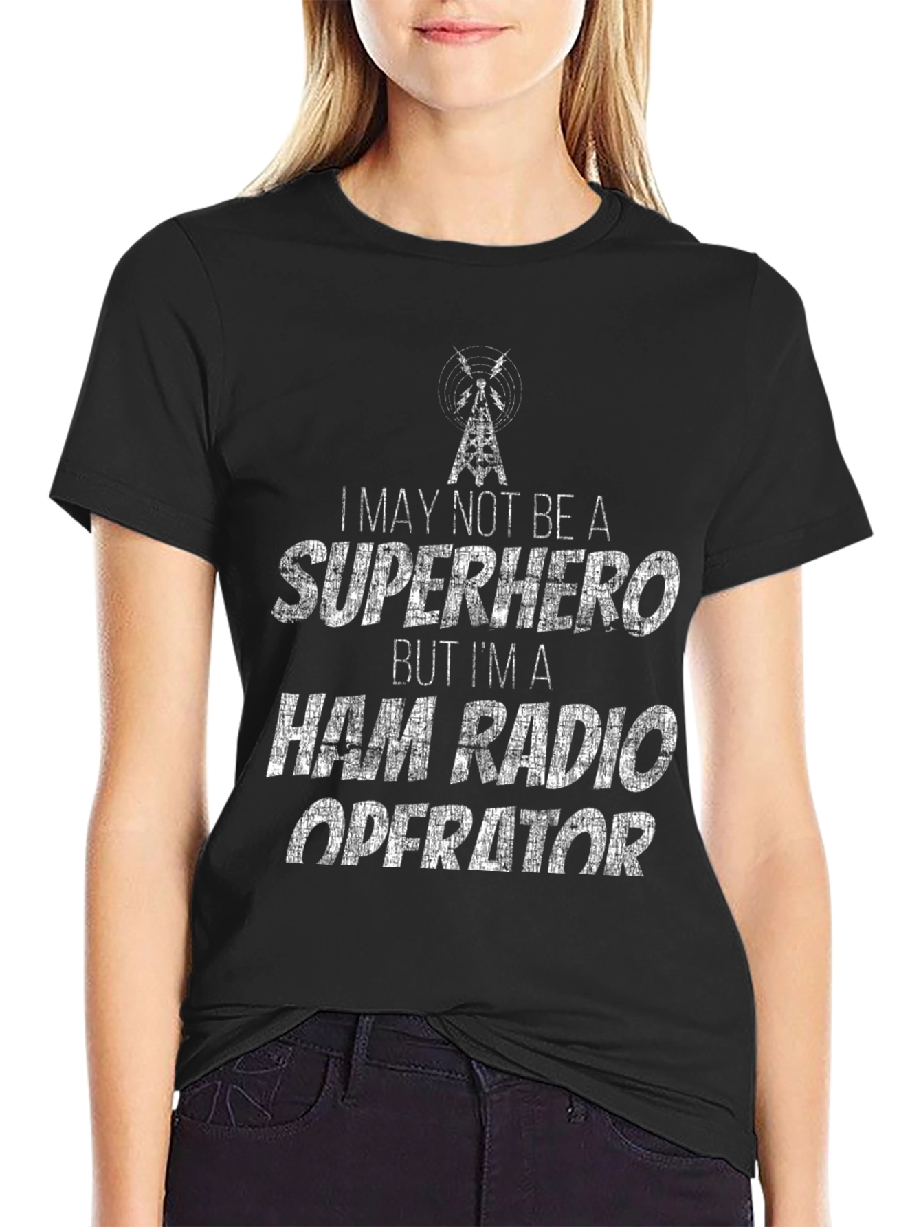Ham Radio Operator T-Shirt - Superhero Style