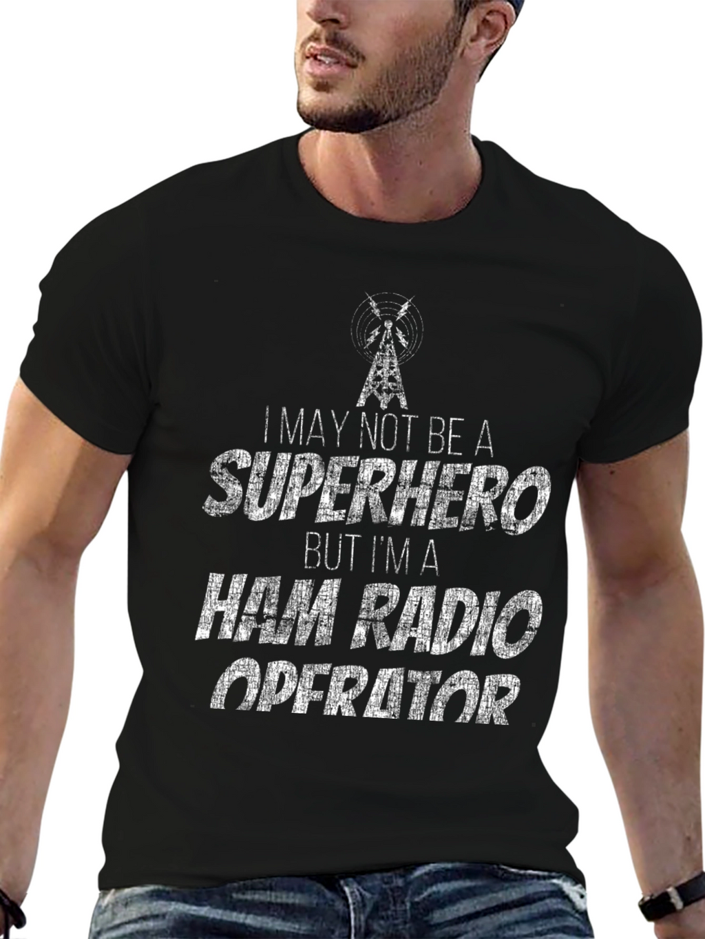 Ham Radio Operator T-Shirt - Superhero Style