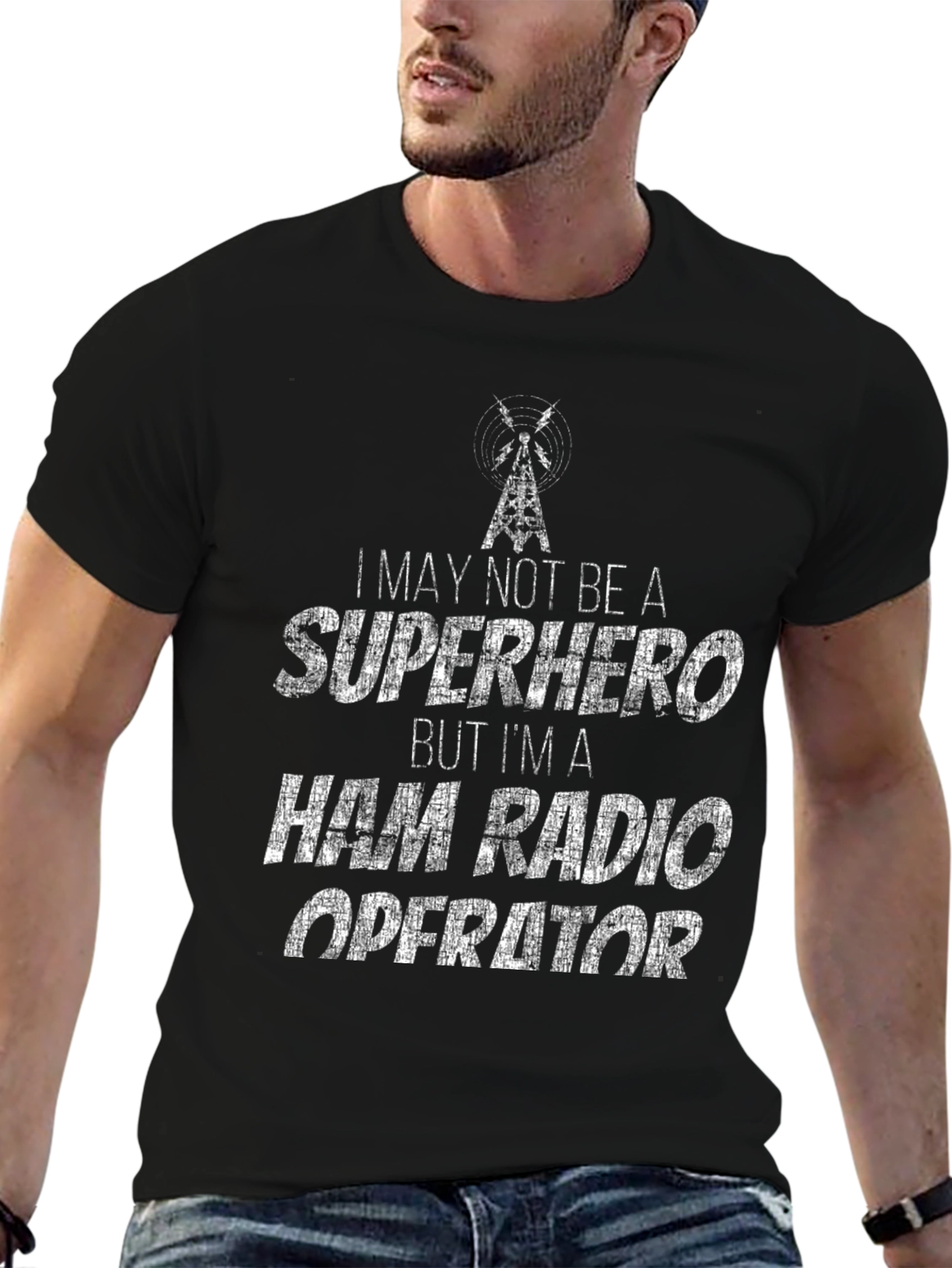 Ham Radio Operator T-Shirt - Superhero Style