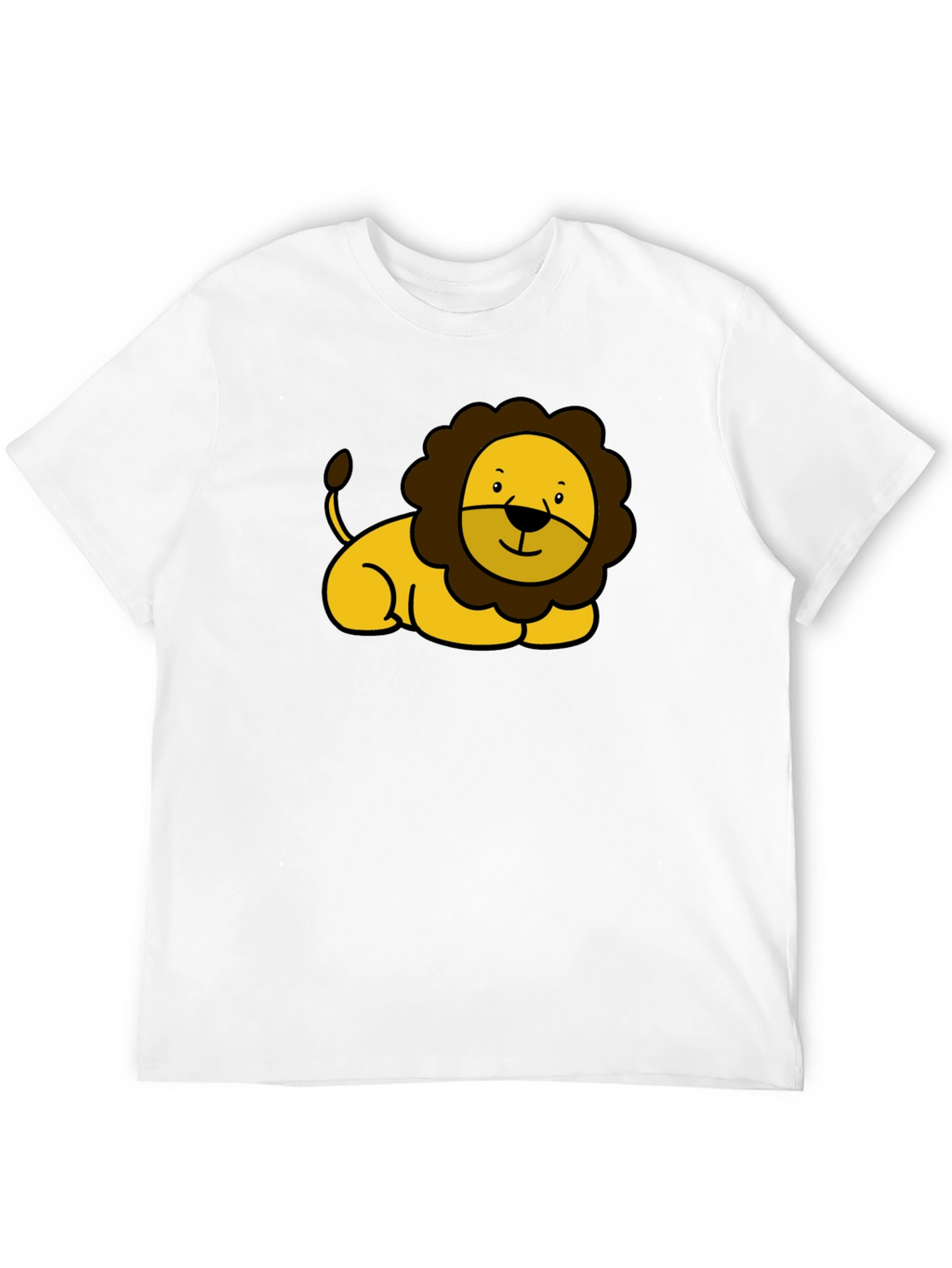 Cute Lion Graphic Black T-Shirt