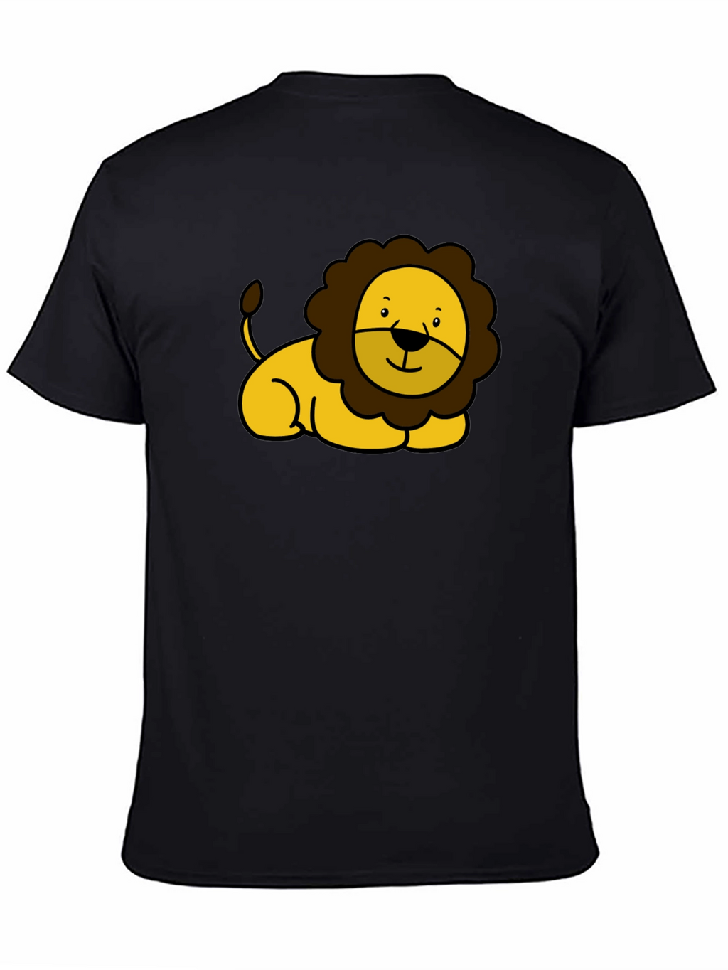 Cute Lion Graphic Black T-Shirt