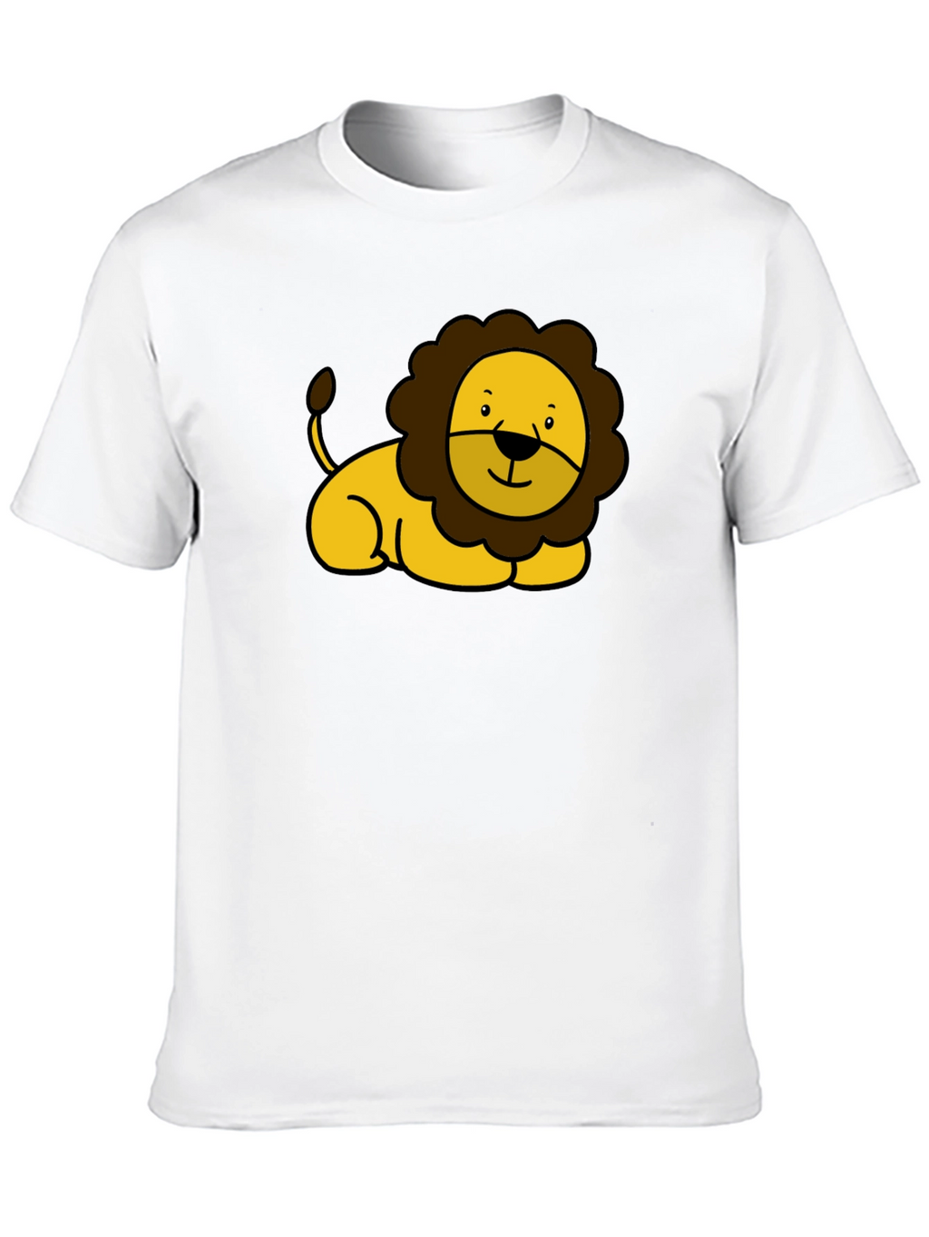 Cute Lion Graphic Black T-Shirt
