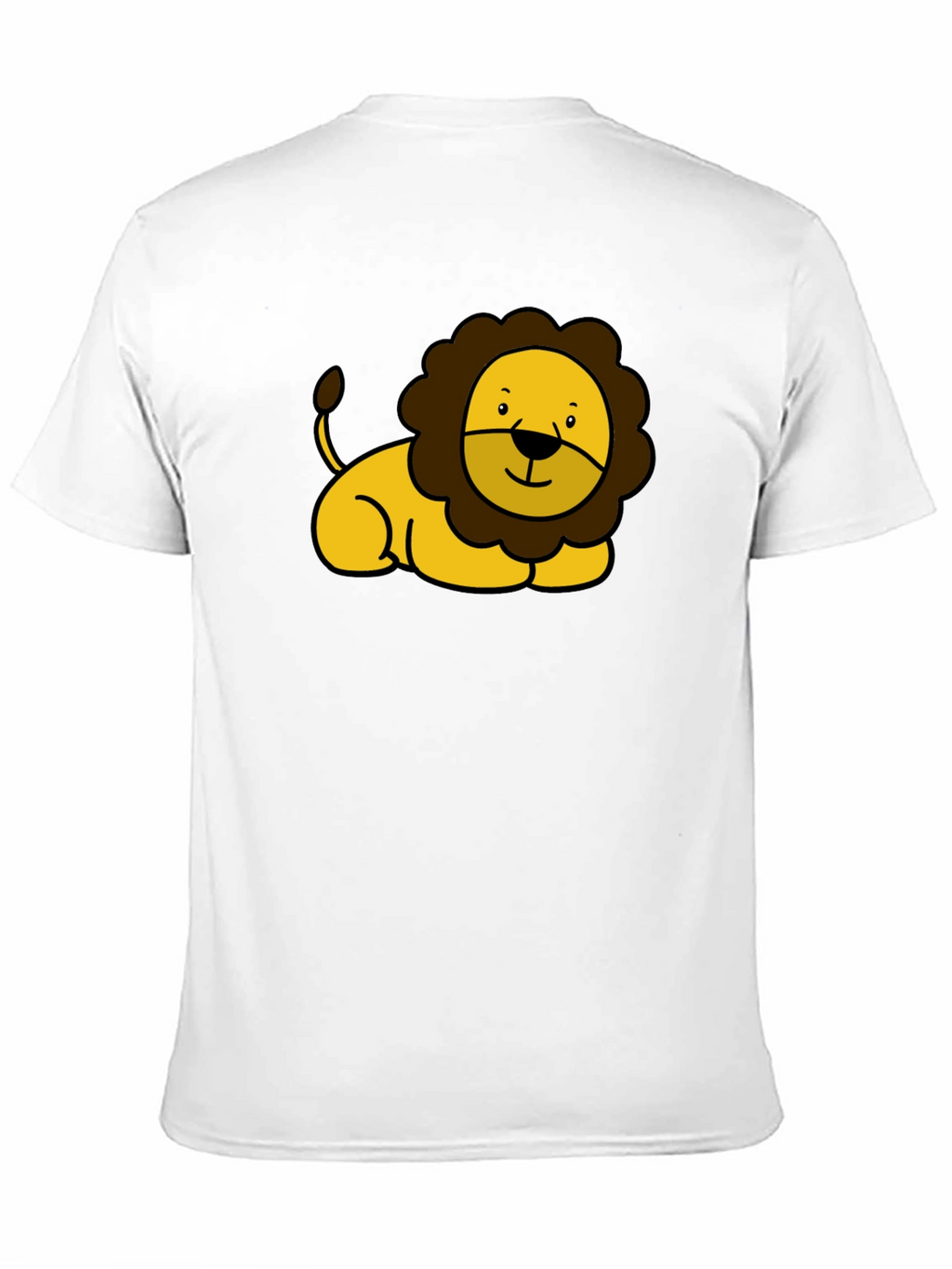 Cute Lion Graphic Black T-Shirt