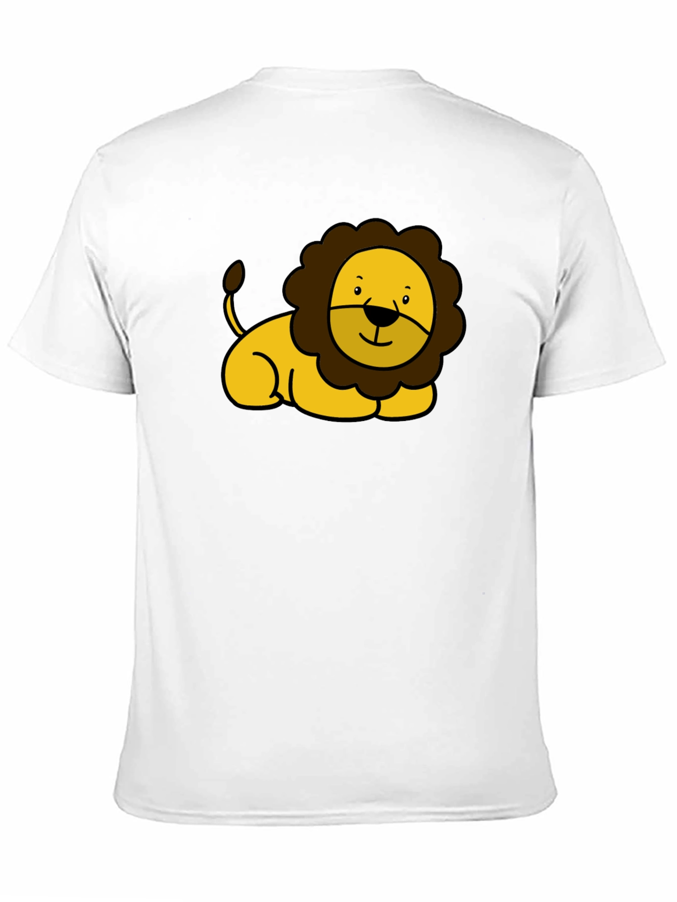 Cute Lion Graphic Black T-Shirt