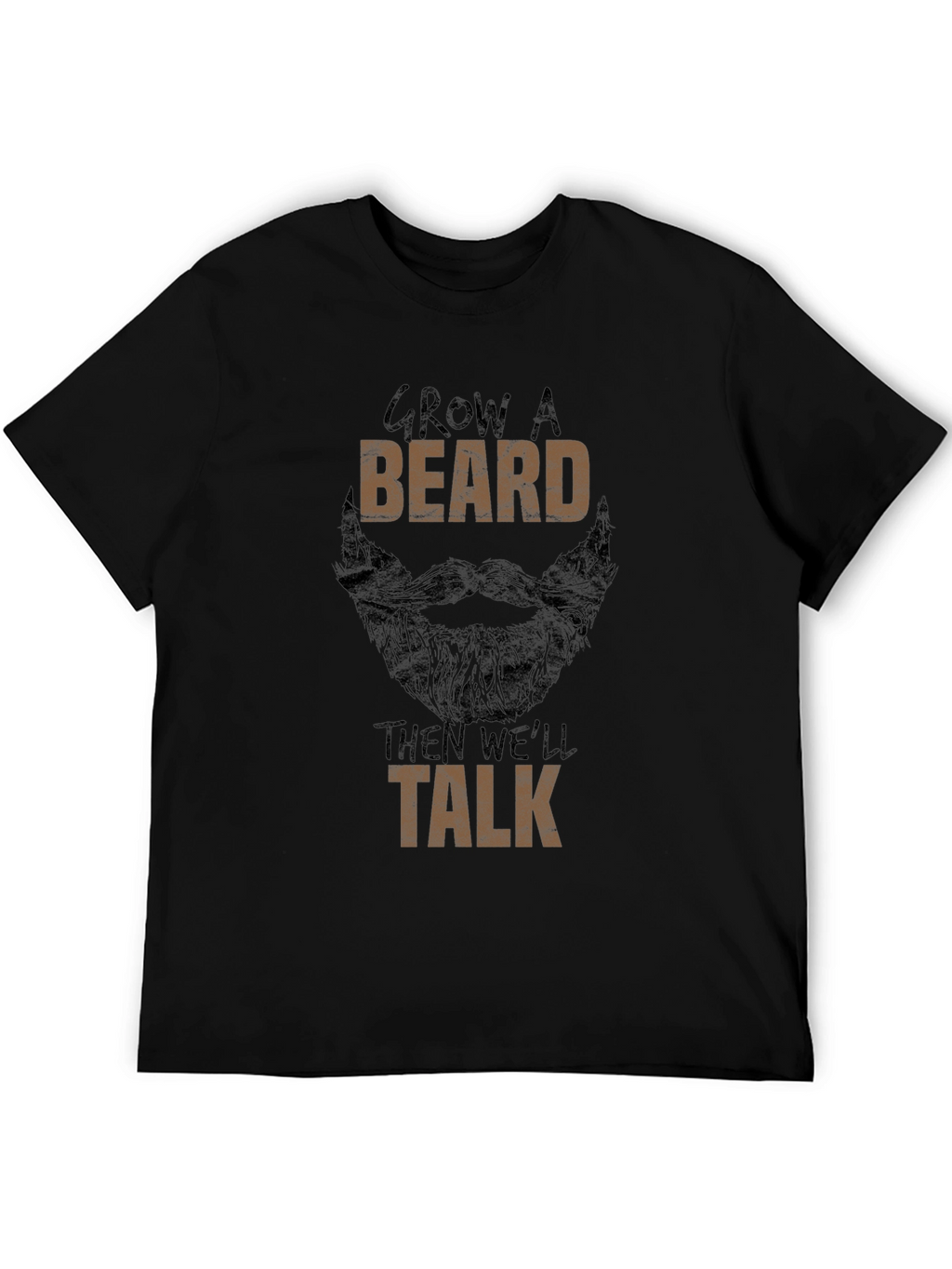 Grow a Beard Mens Black Graphic Tee