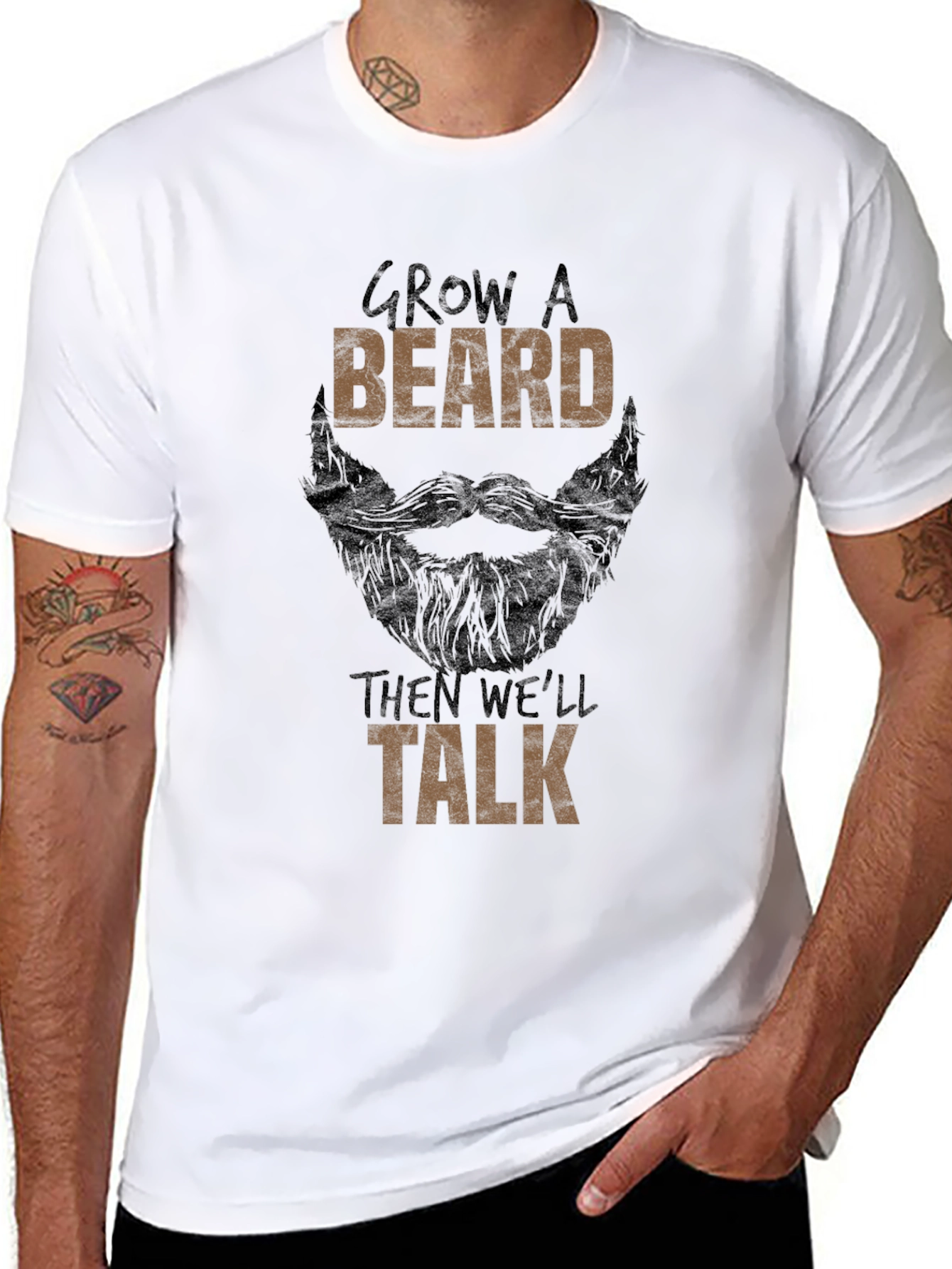 Grow a Beard Mens Black Graphic Tee