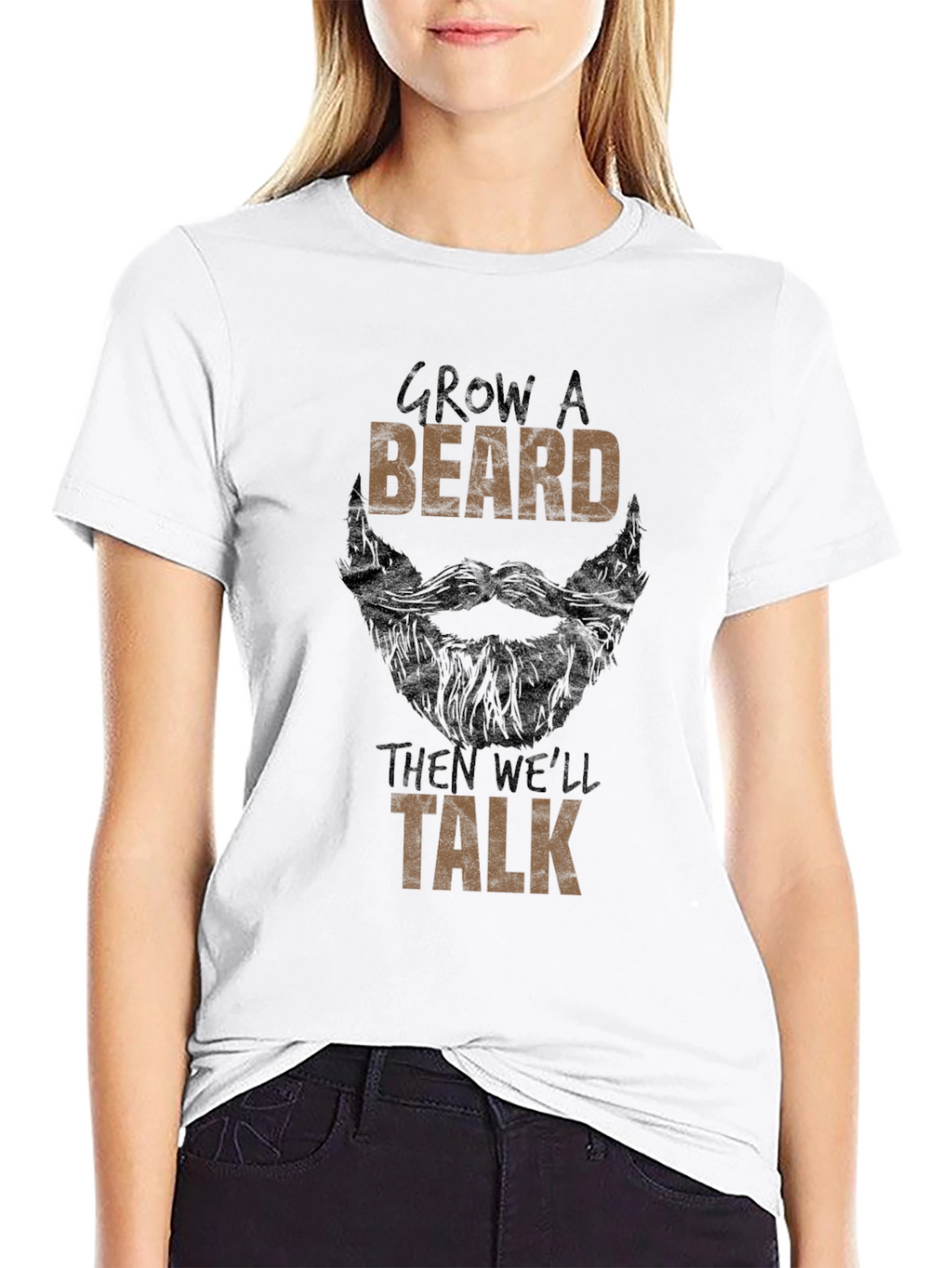Grow a Beard Mens Black Graphic Tee