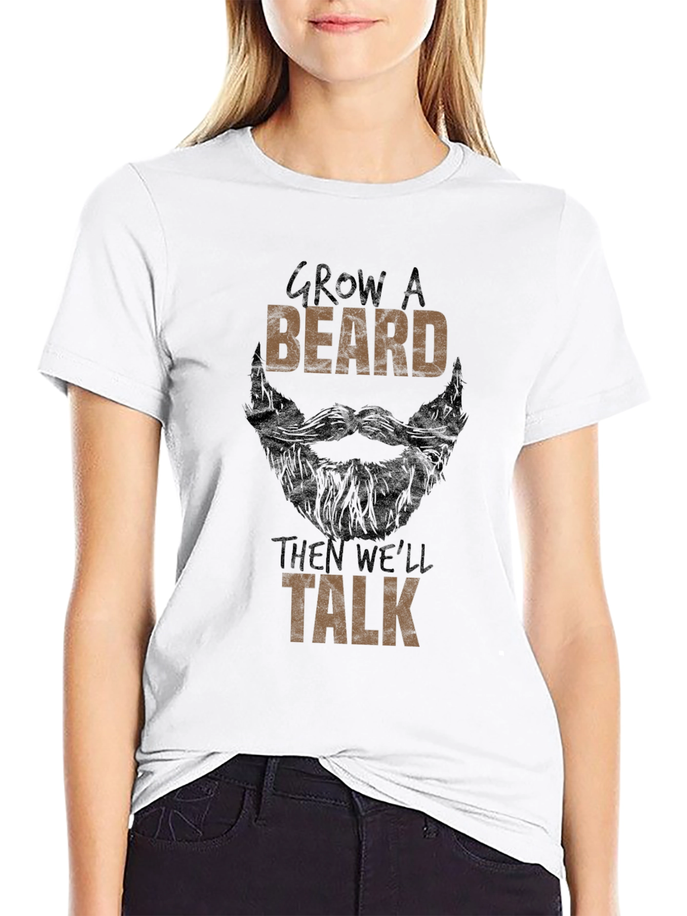 Grow a Beard Mens Black Graphic Tee
