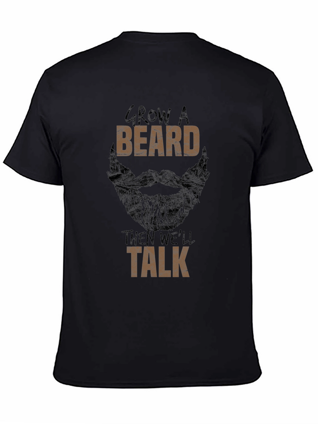 Grow a Beard Mens Black Graphic Tee