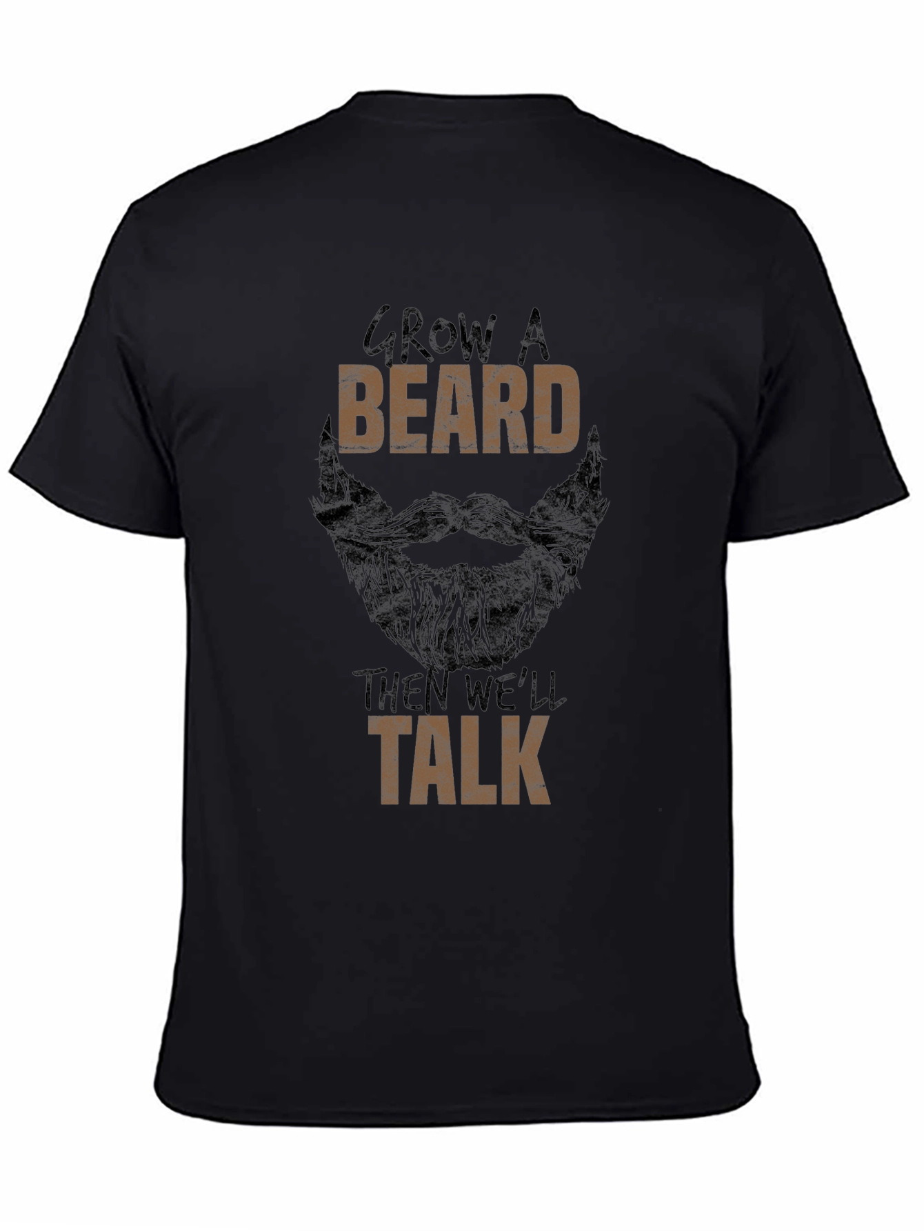 Grow a Beard Mens Black Graphic Tee