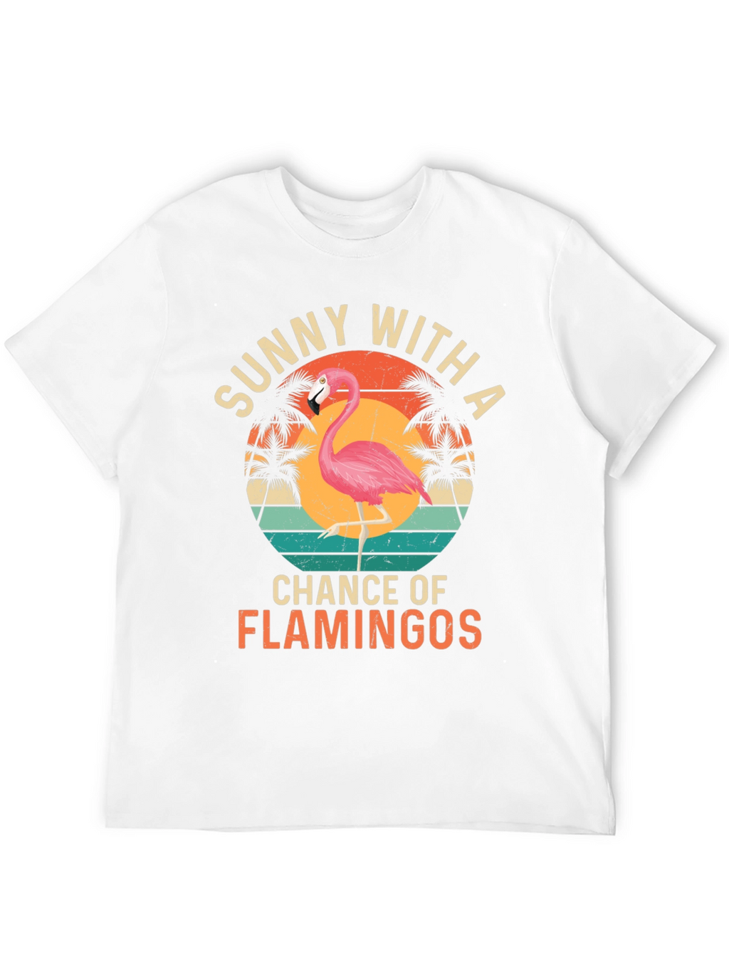 Sunny With A Chance of Flamingos Graphic T-Shirt