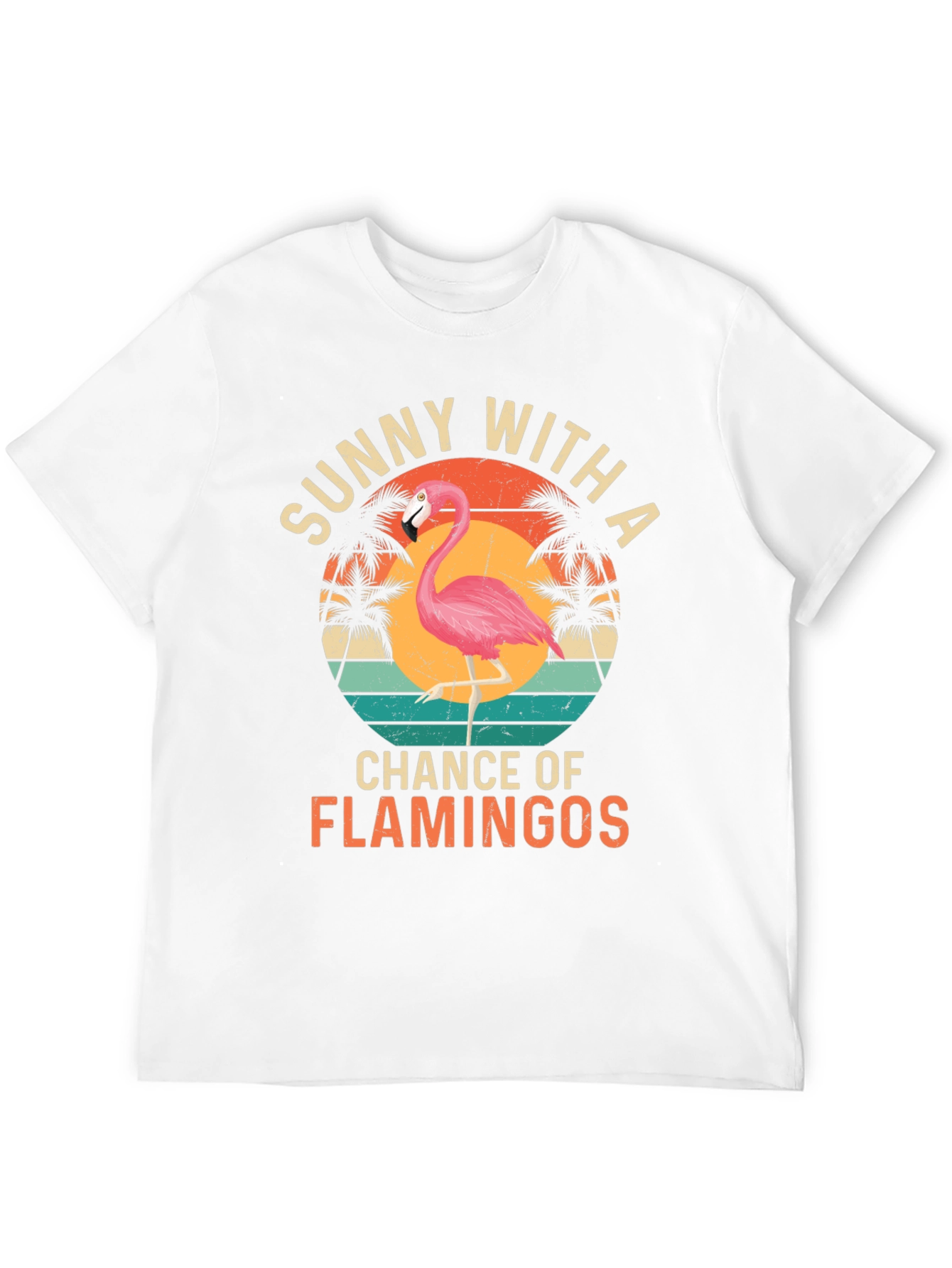 Sunny With A Chance of Flamingos Graphic T-Shirt